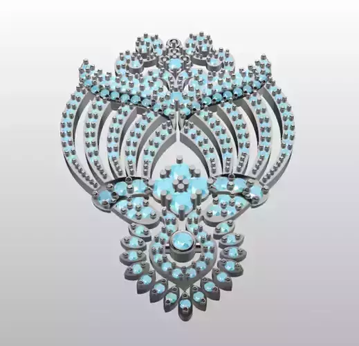  Beautiful Diamond Pendant 3D Model 3D print model