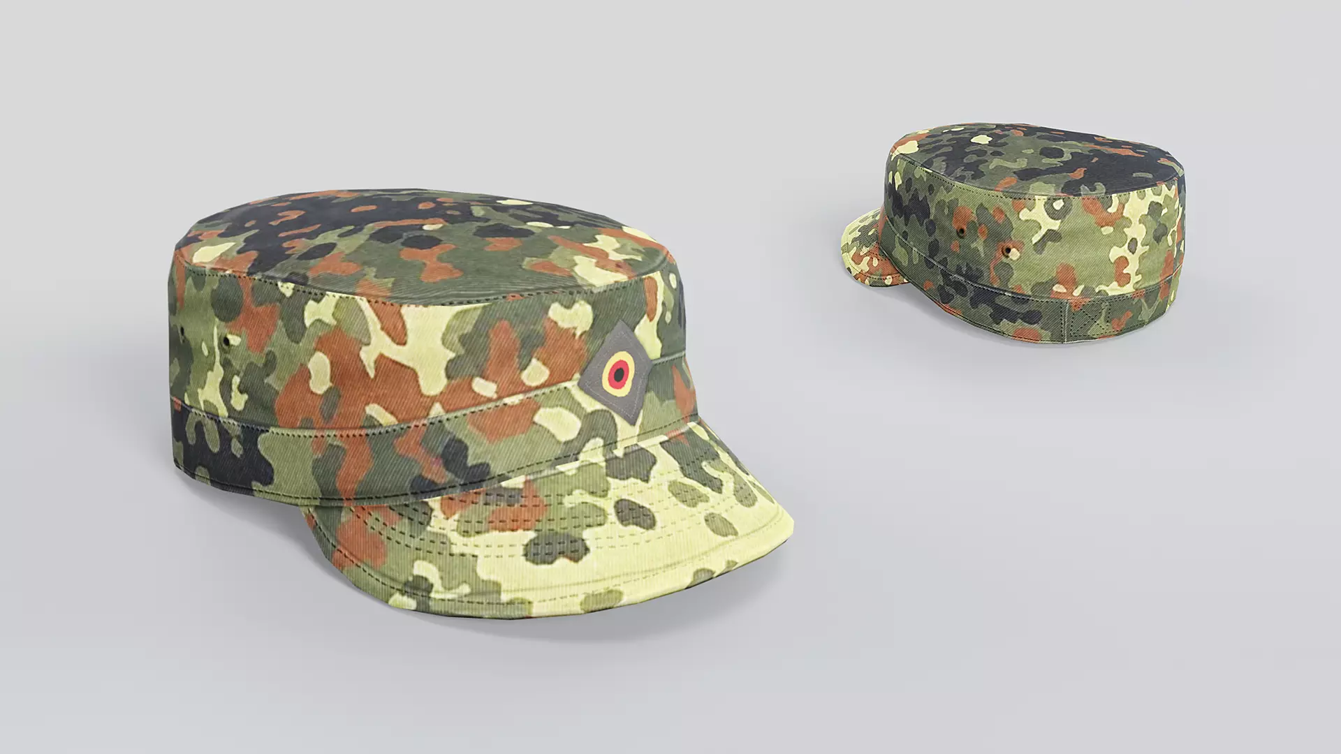 Army Caps Low-poly 3D model_7