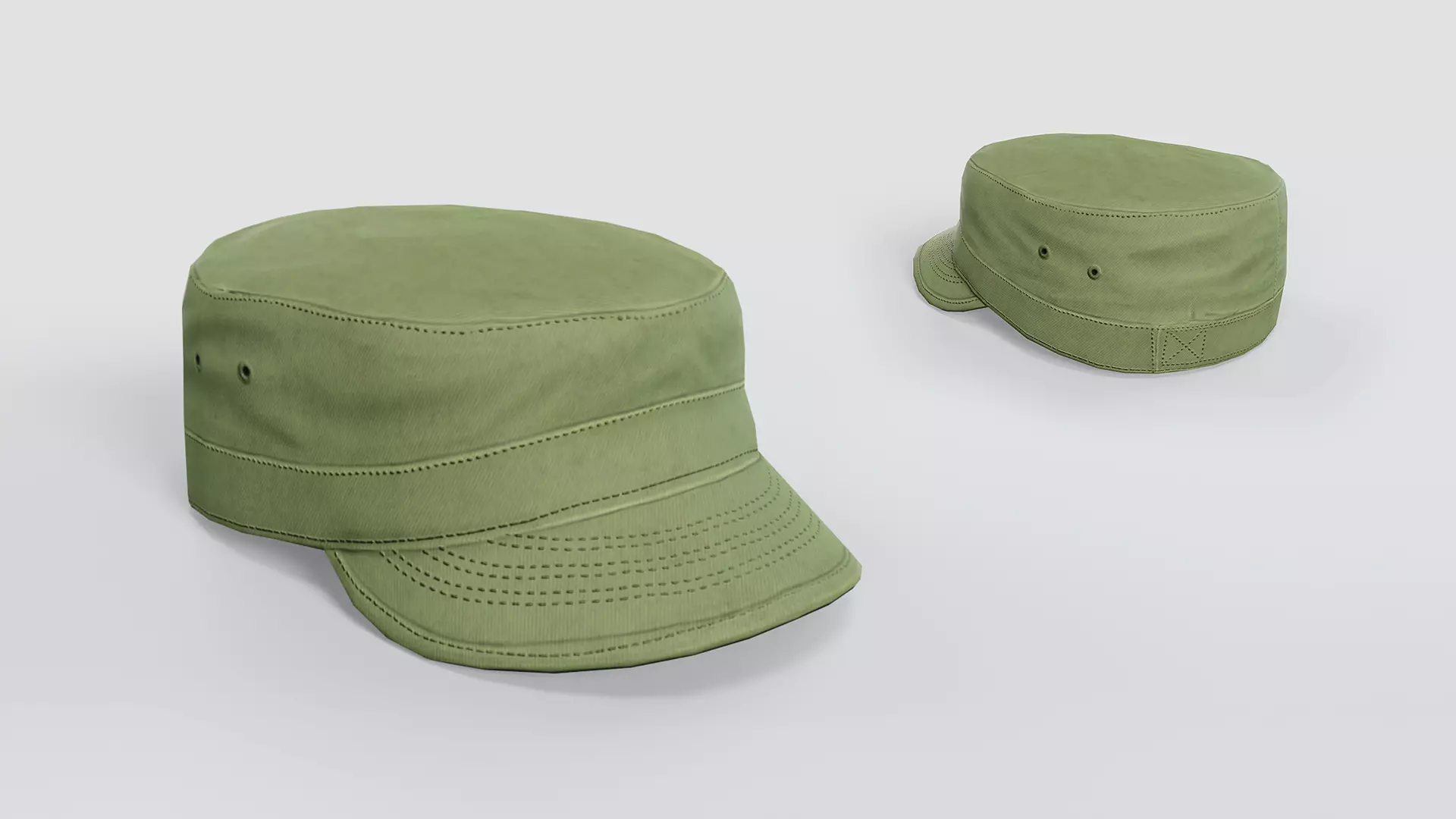 Army Caps Low-poly 3D model_5