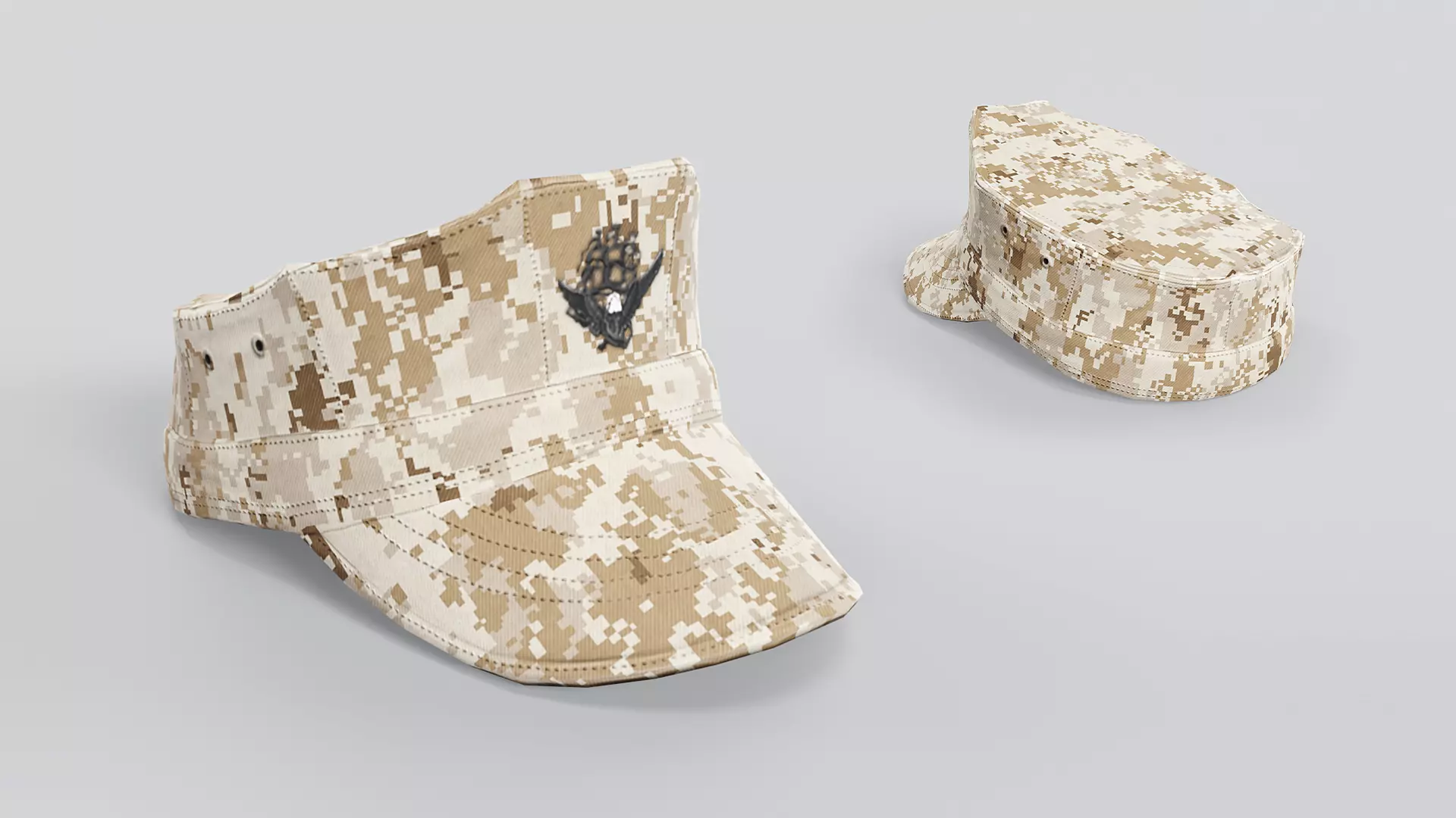 Army Caps Low-poly 3D model_22