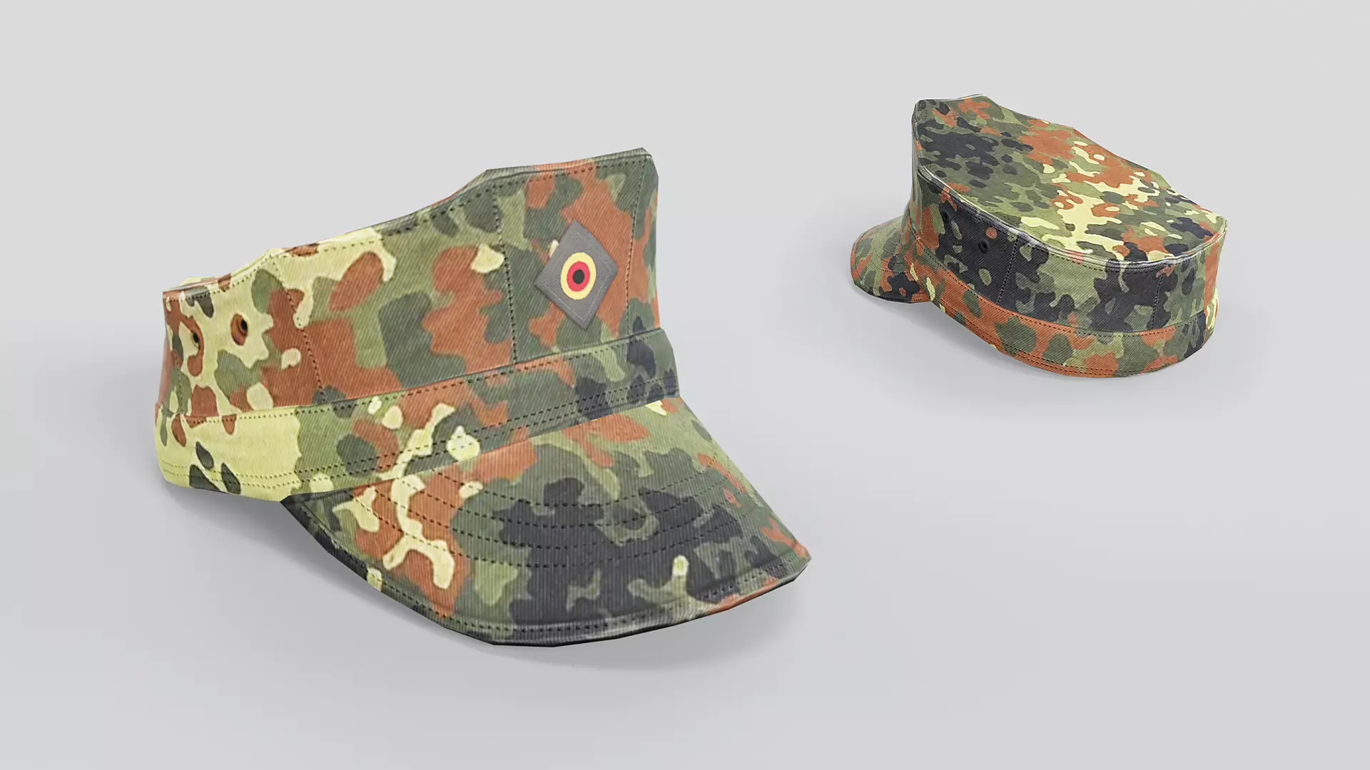 Army Caps Low-poly 3D model_17