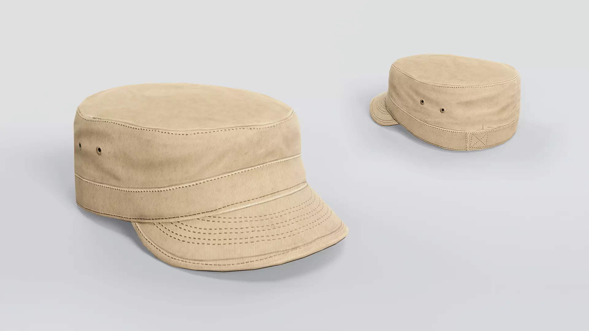 Army Caps Low-poly 3D model_6