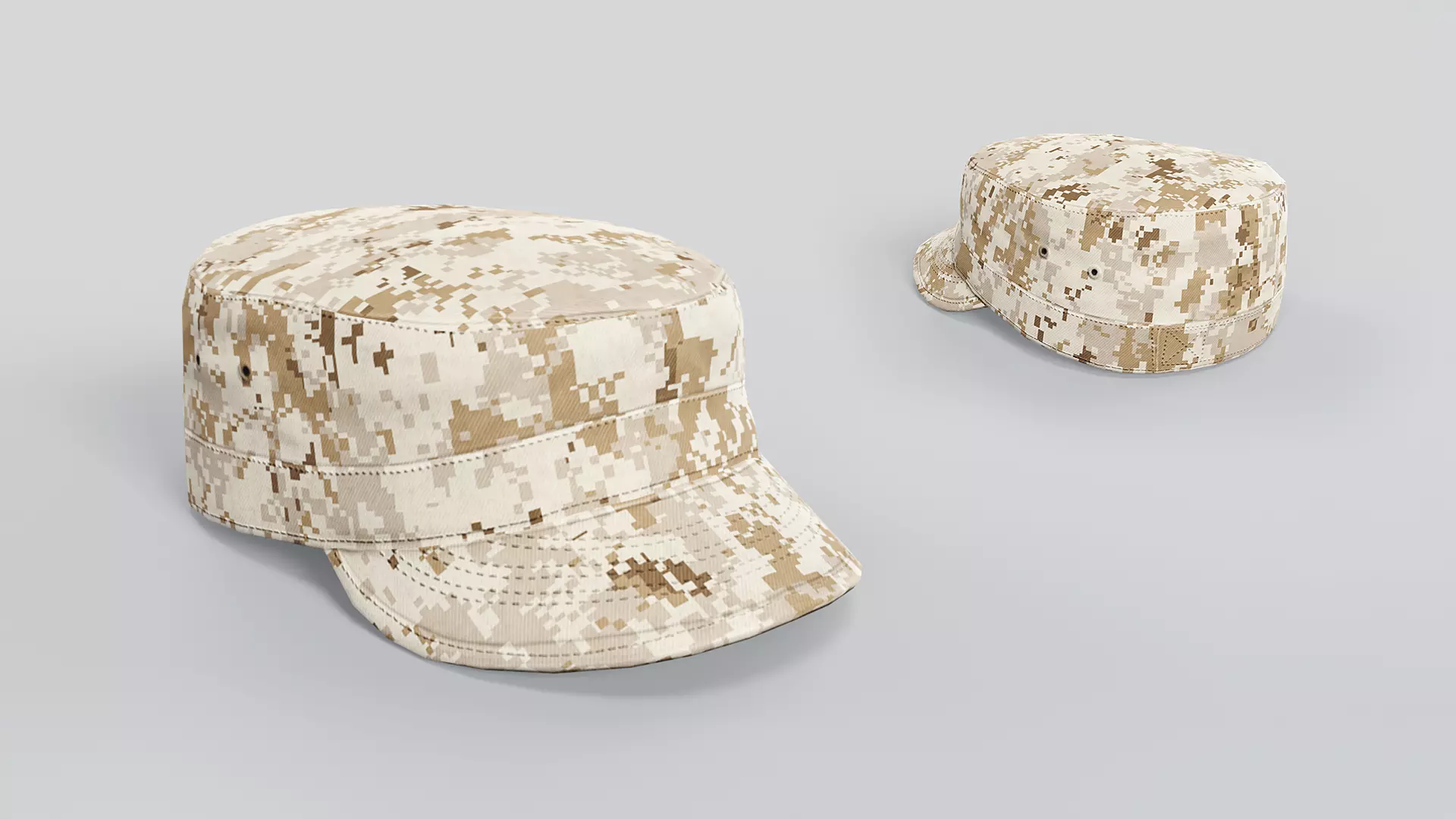 Army Caps Low-poly 3D model_12