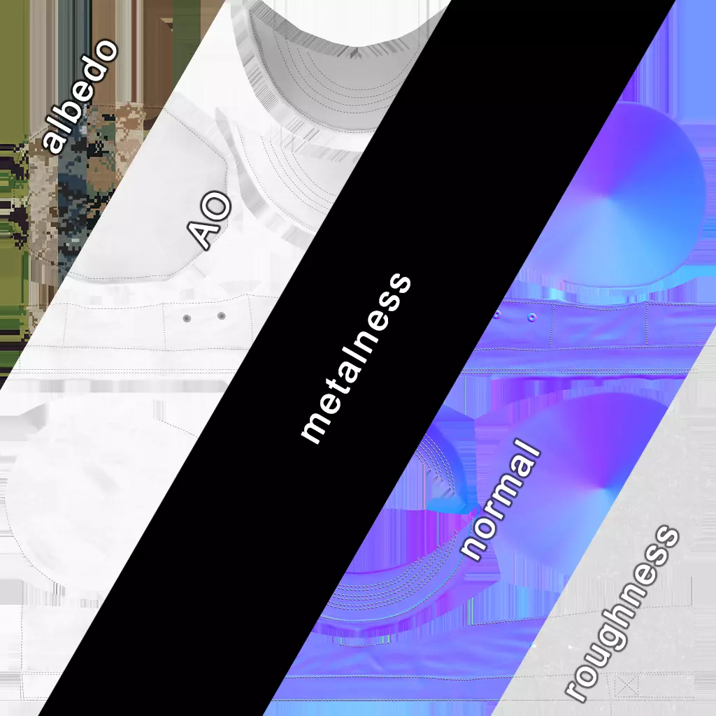 Army Caps Low-poly 3D model_24