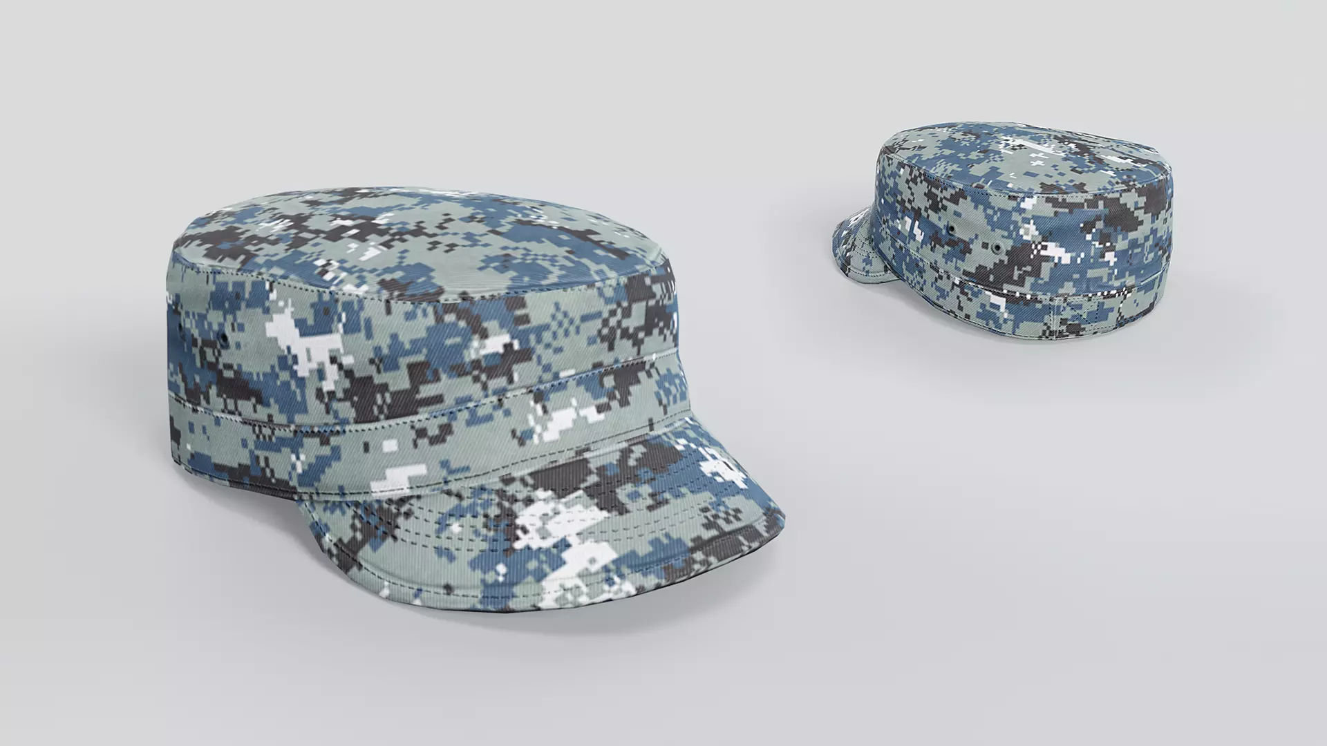 Army Caps Low-poly 3D model_11