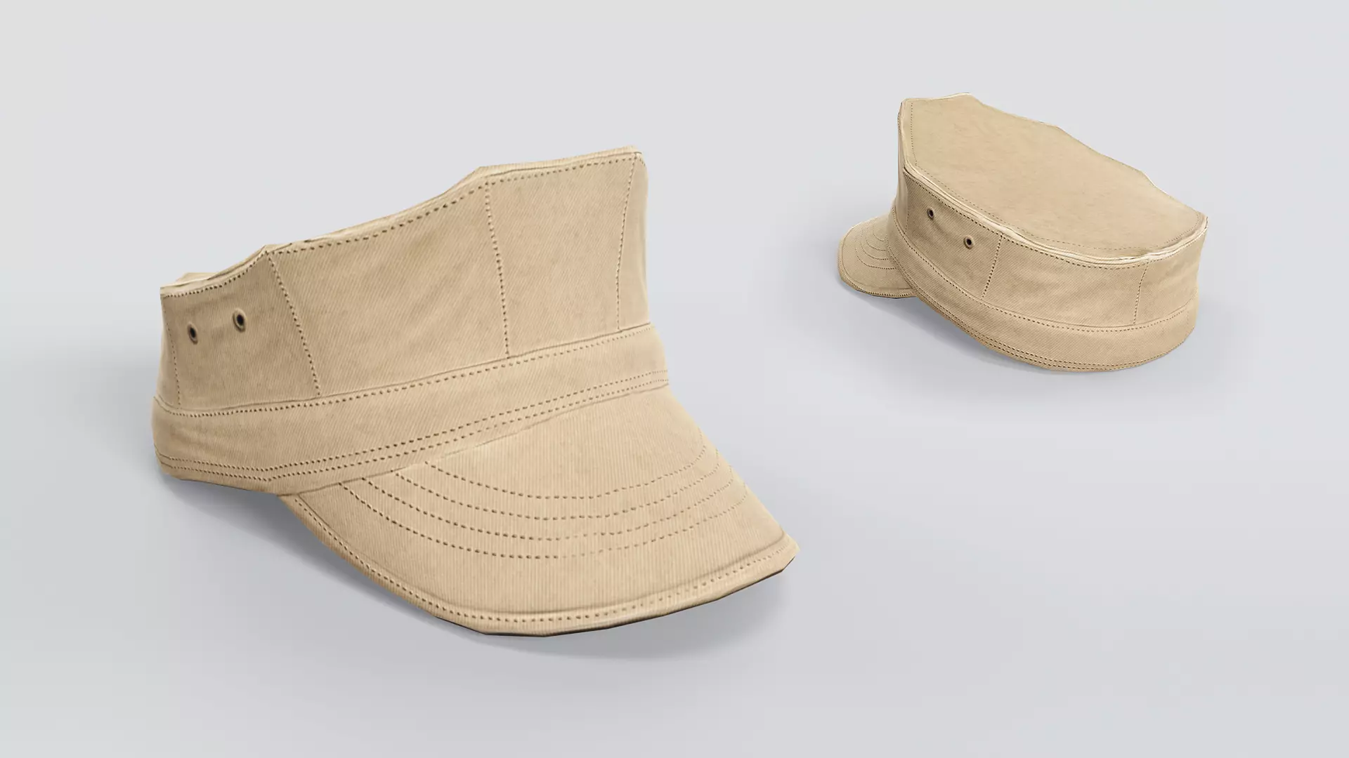 Army Caps Low-poly 3D model_16