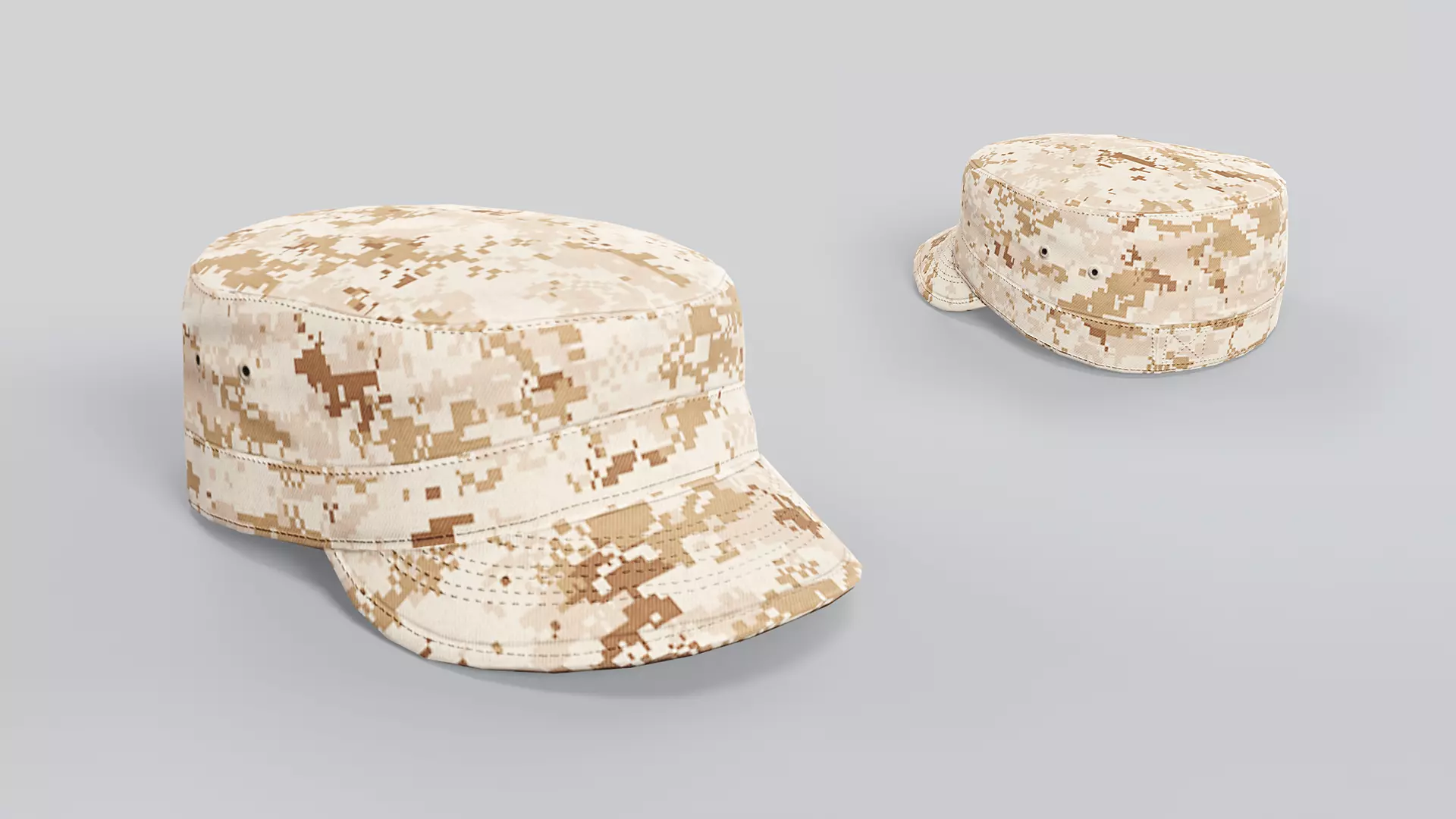 Army Caps Low-poly 3D model_10