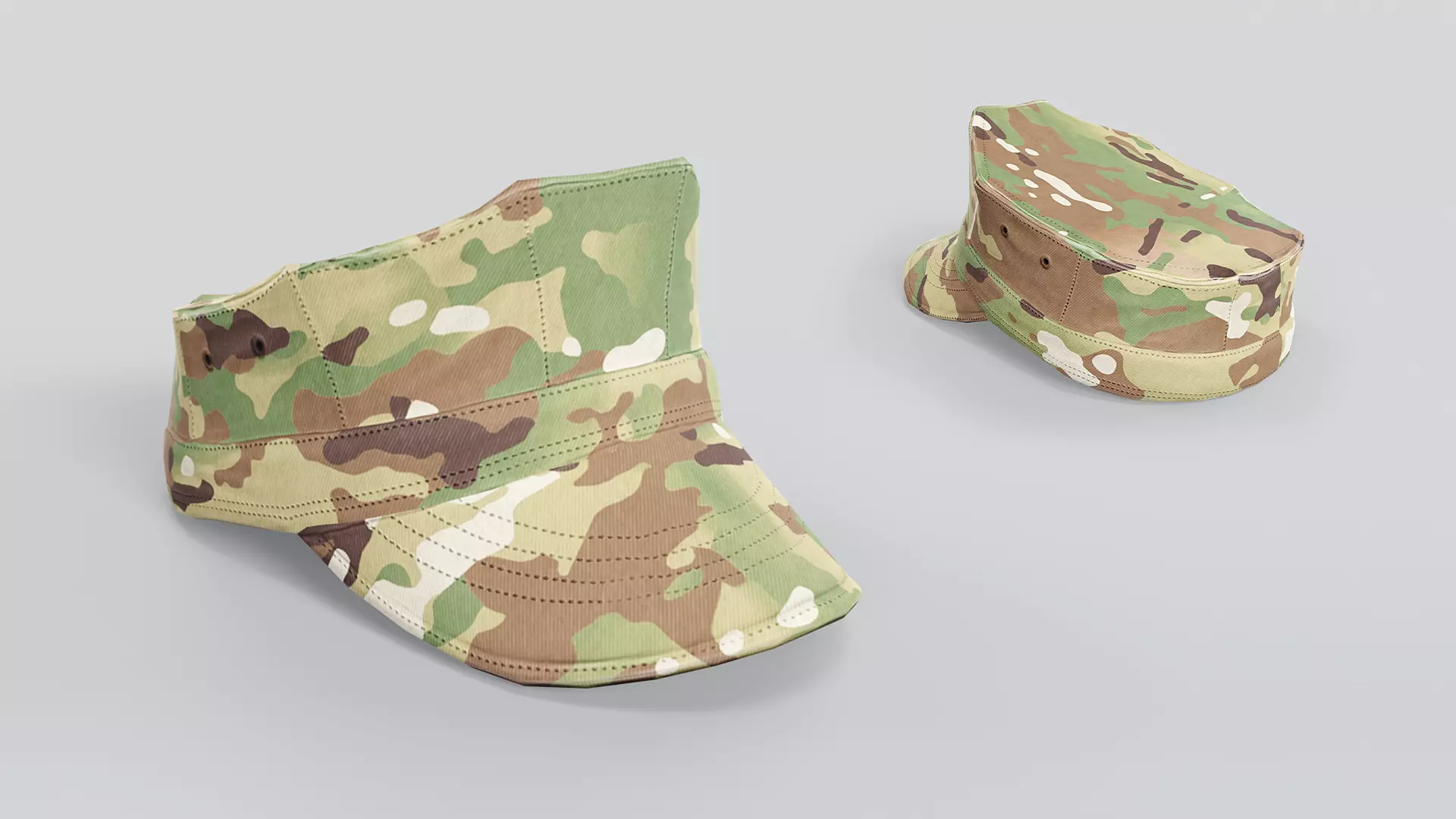 Army Caps Low-poly 3D model_18