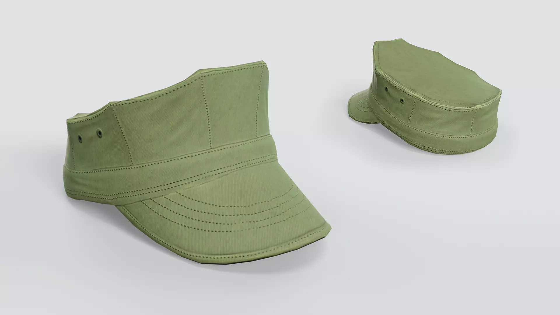 Army Caps Low-poly 3D model_15