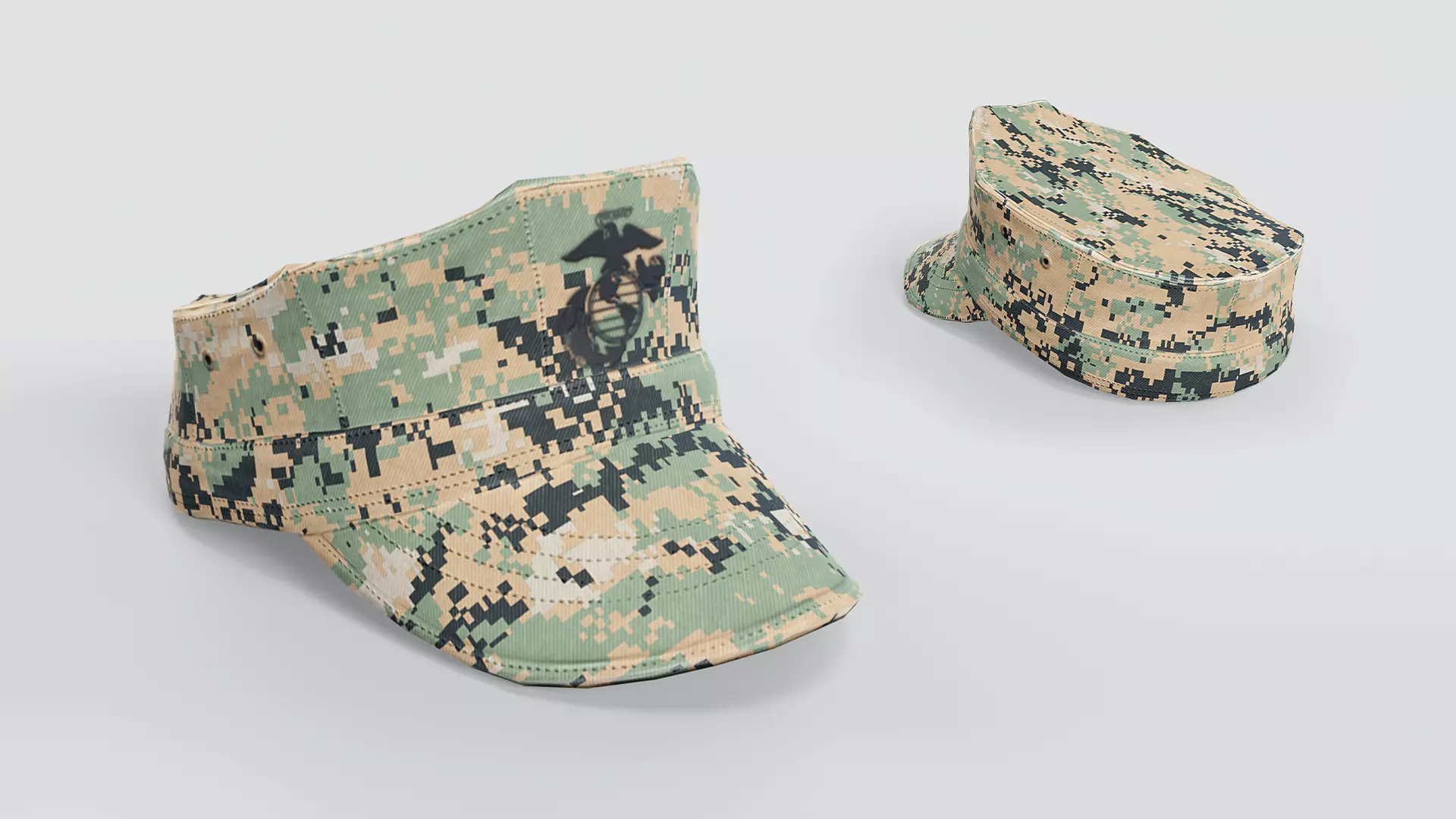 Army Caps Low-poly 3D model_19