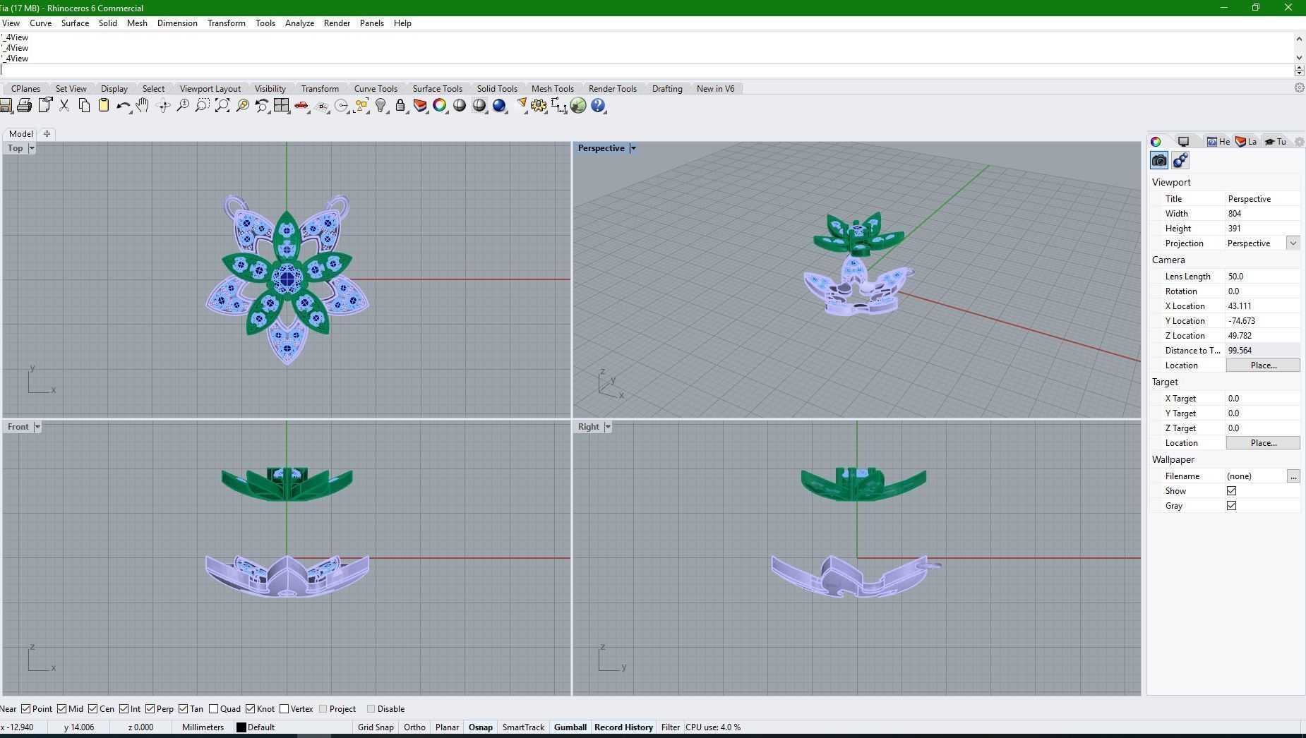 Fashion flower pendant 3D print model 3D print model_5
