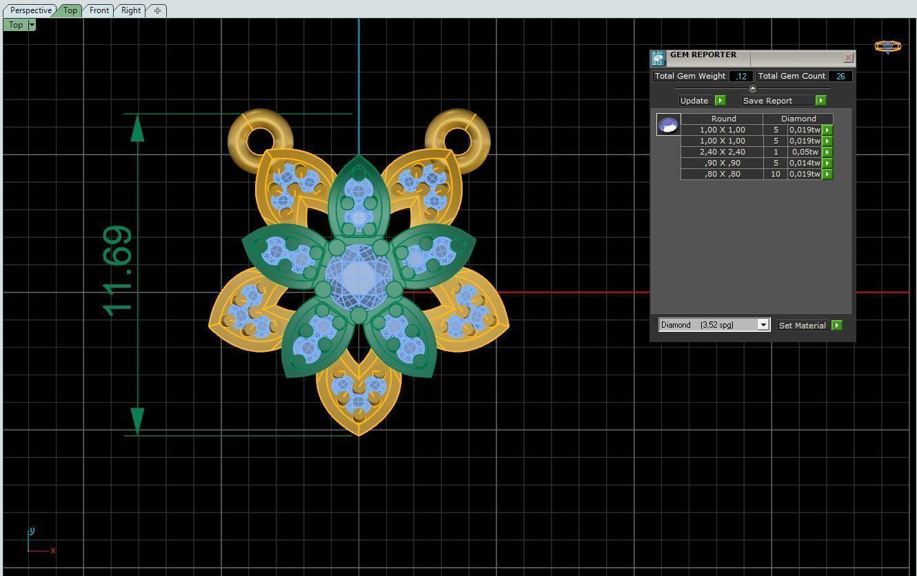 Fashion flower pendant 3D print model 3D print model_7