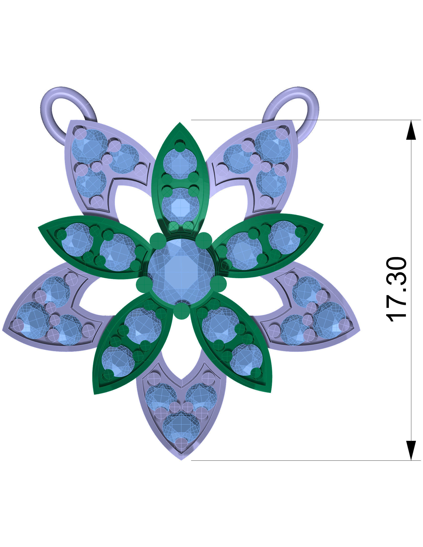 Fashion flower pendant 3D print model 3D print model_2