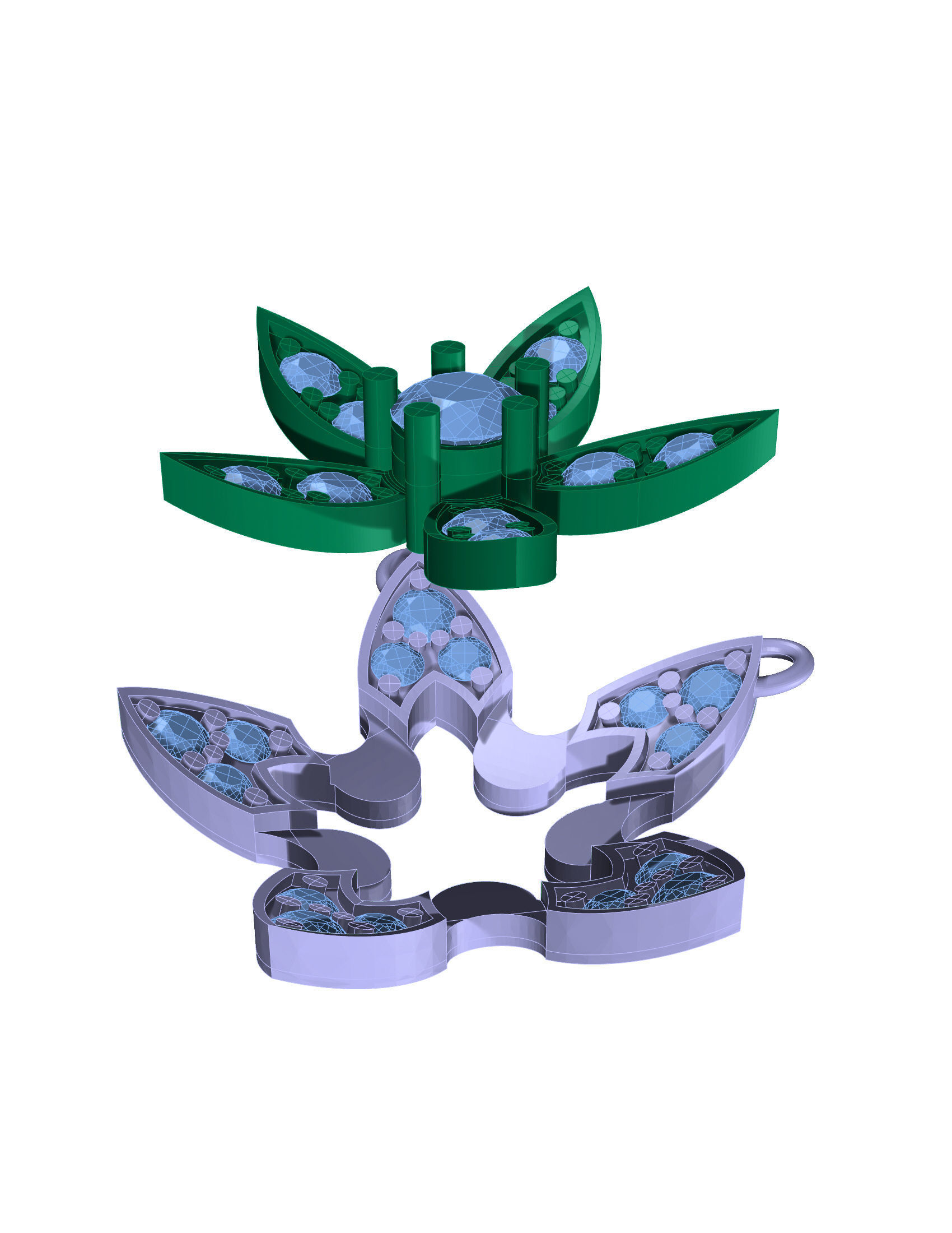 Fashion flower pendant 3D print model 3D print model_4