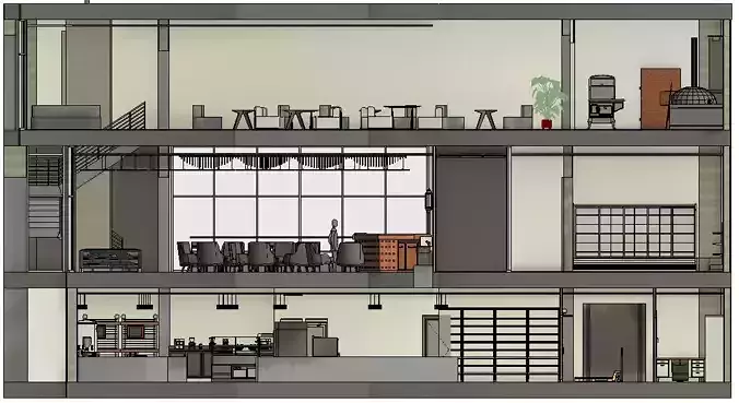 Restourant cafe revit project