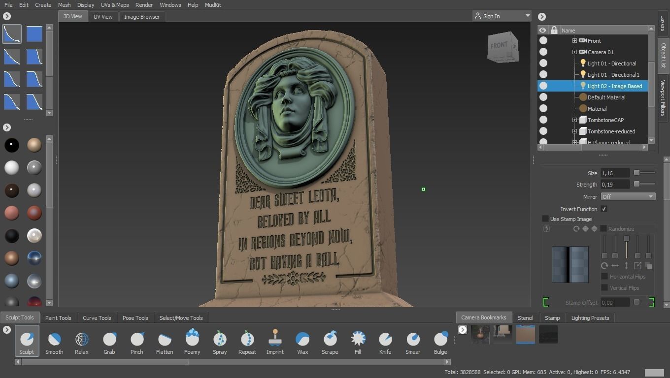 Haunted Mansion Madame Leotha Tombstone 3D Printable Sculpt 3D print model_16