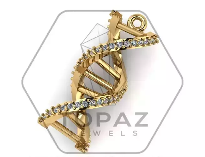 DNA Pendant Earring 3d print model