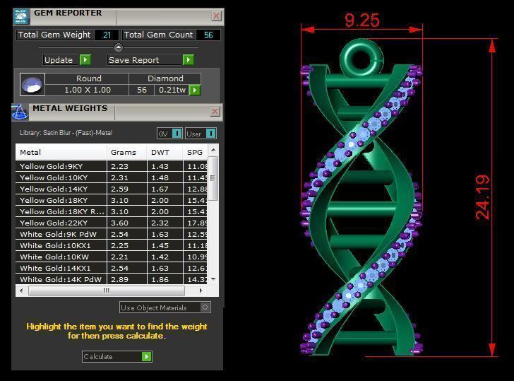 DNA Pendant Earring 3d print model 3D print model_1
