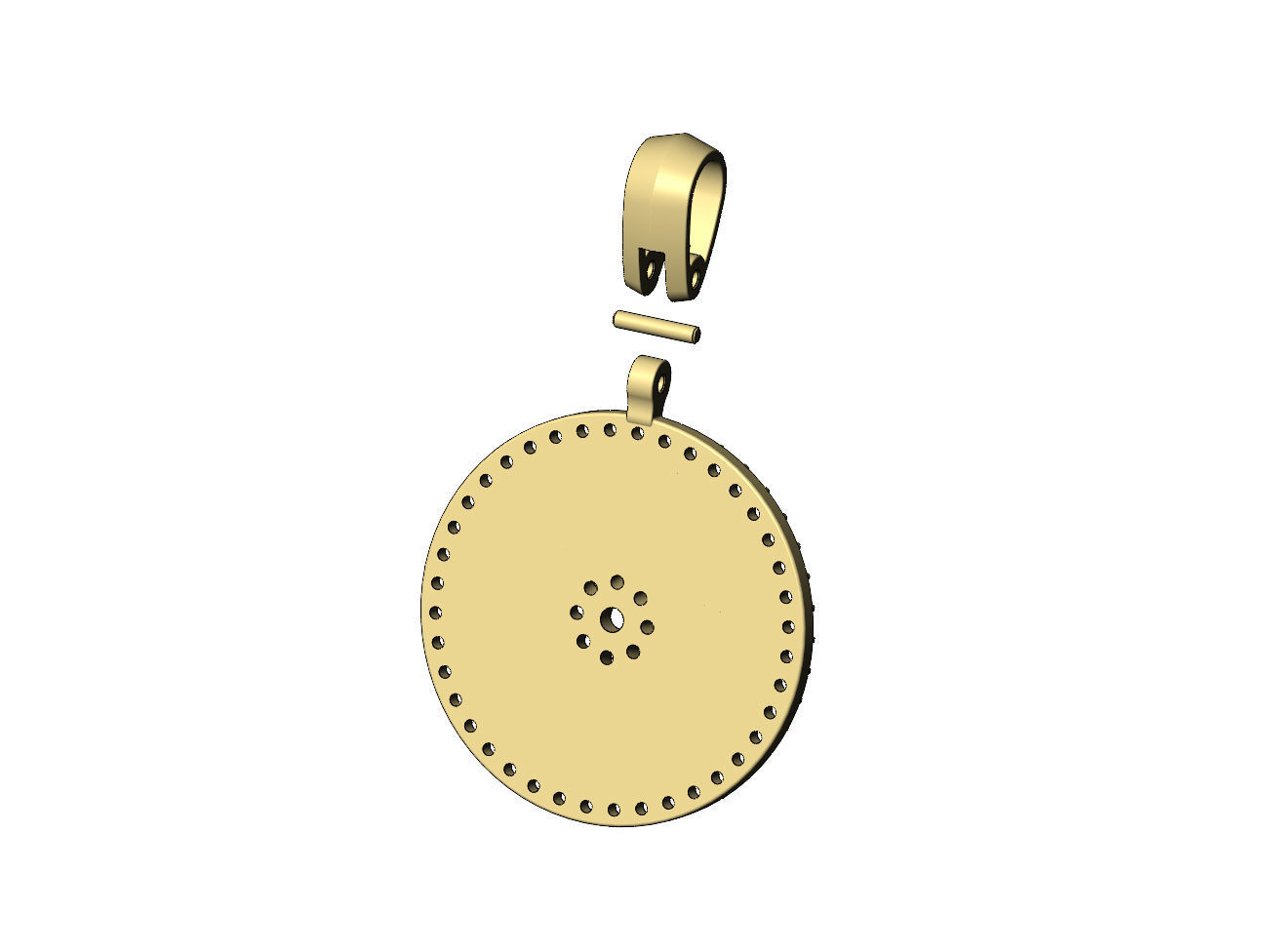 Sun cluster diamond pendant with bail 3D print model_9