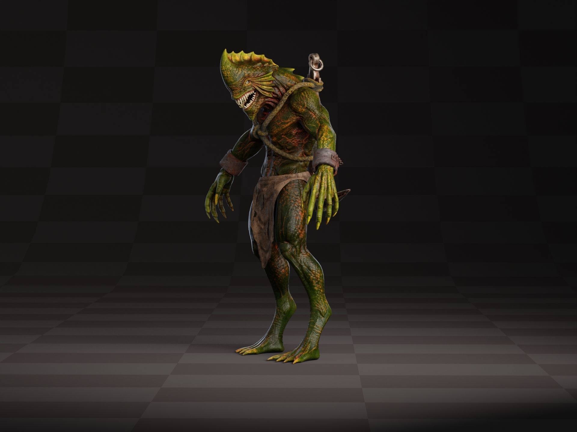 Drowner Monster Creature Low-poly 3D model_3