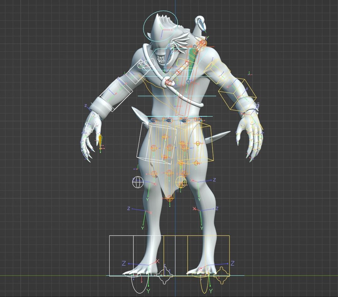 Drowner Monster Creature Low-poly 3D model_10