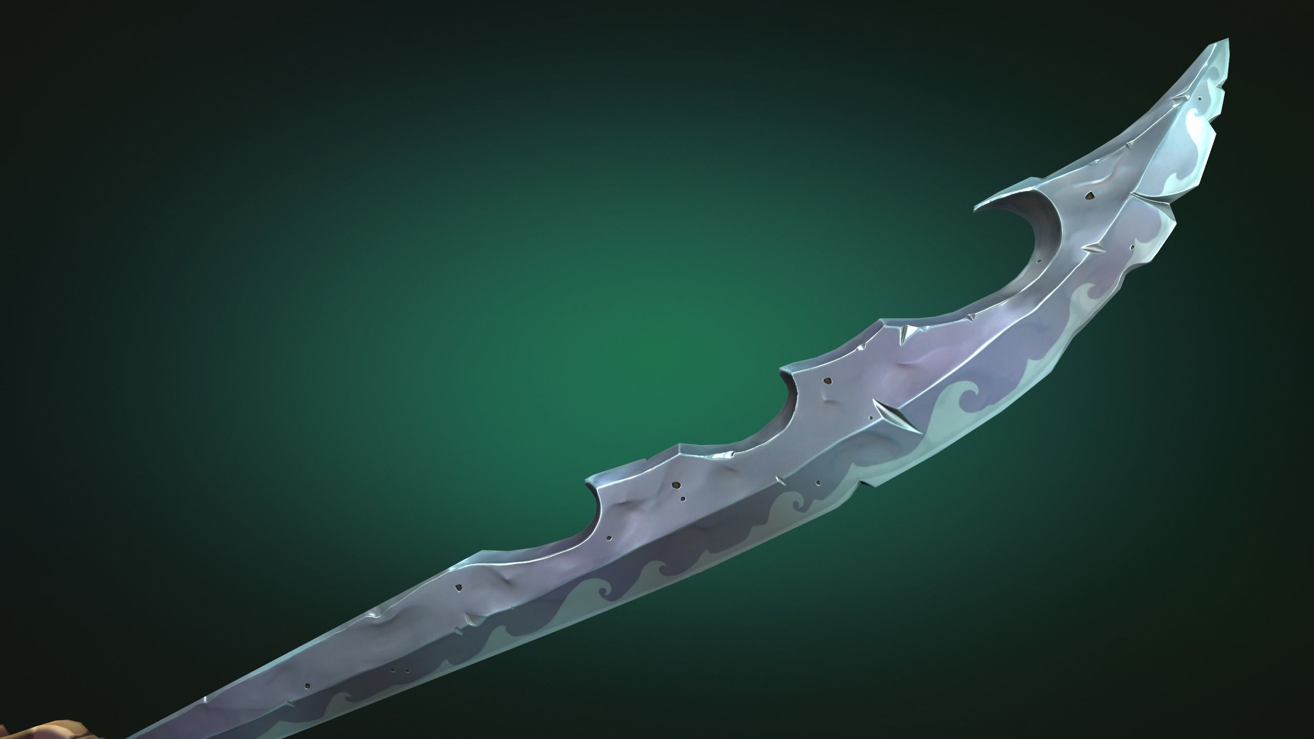 Coastal sword Low-poly 3D model_13