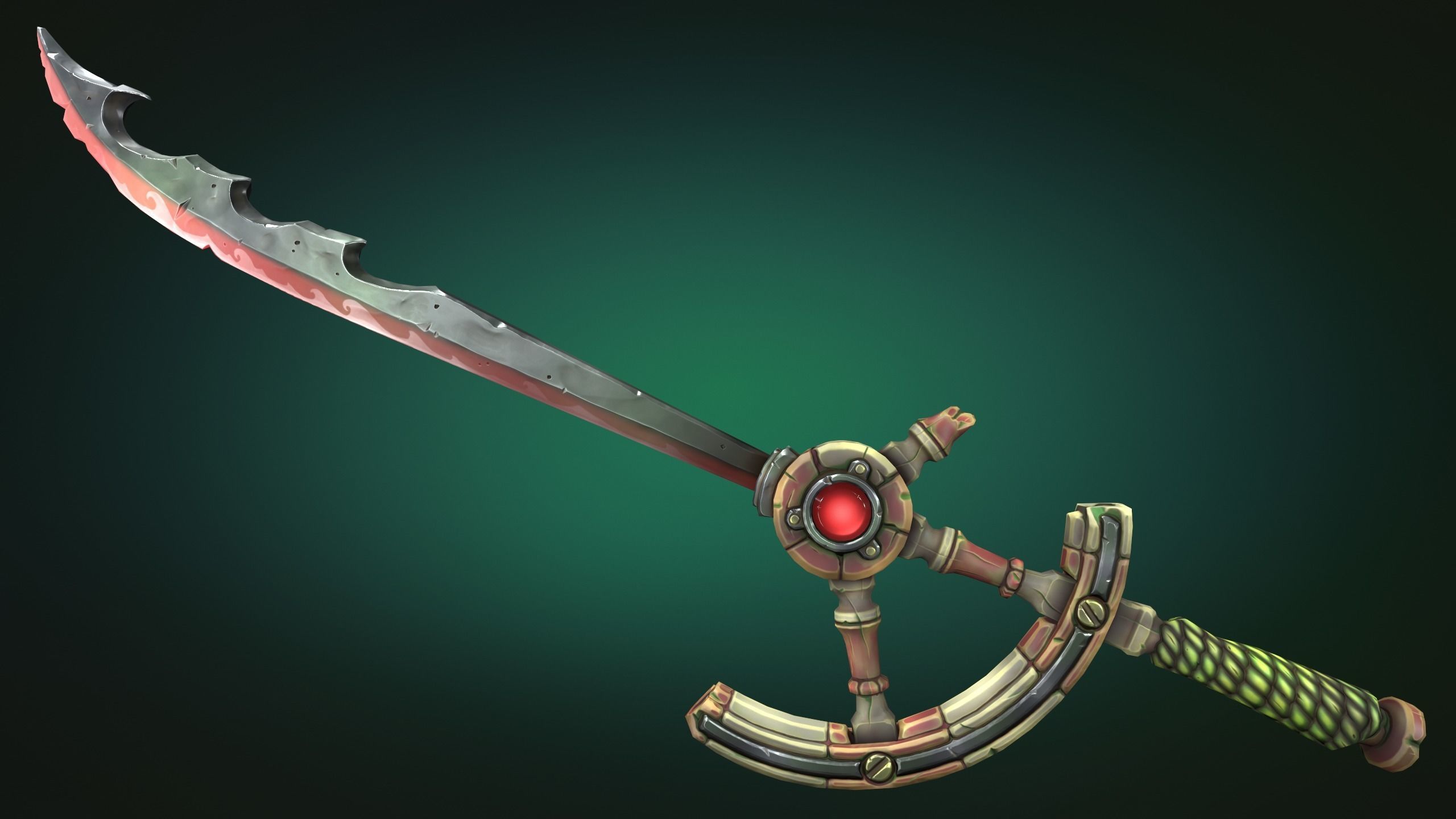 Coastal sword Low-poly 3D model_8