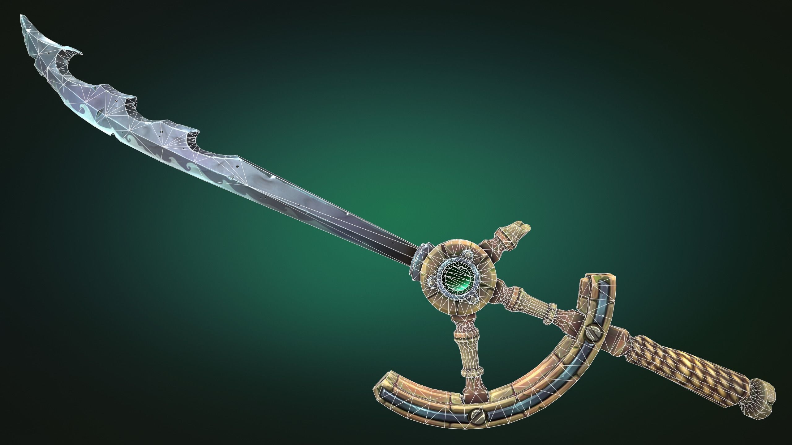 Coastal sword Low-poly 3D model_1