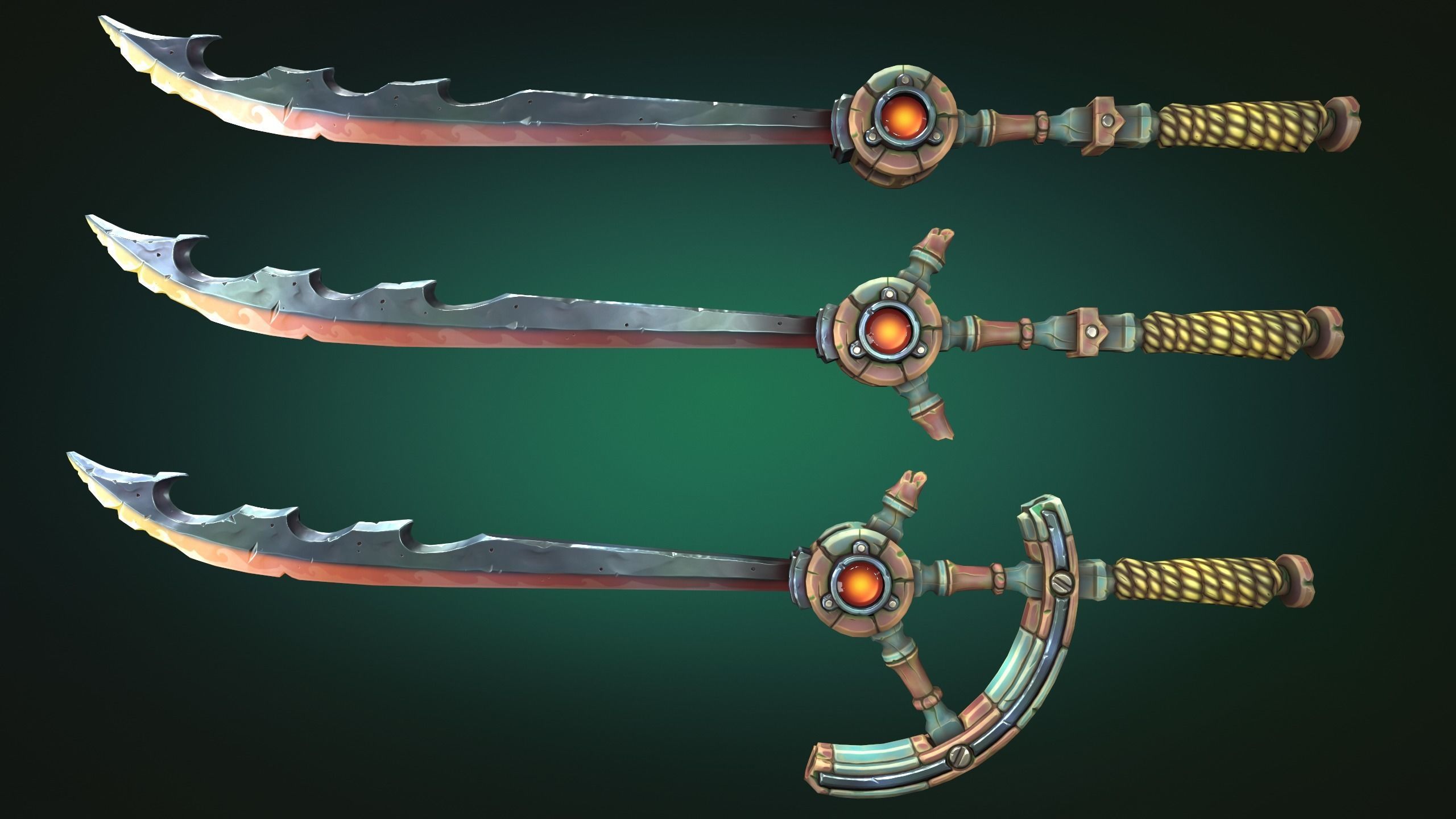 Coastal sword Low-poly 3D model_14