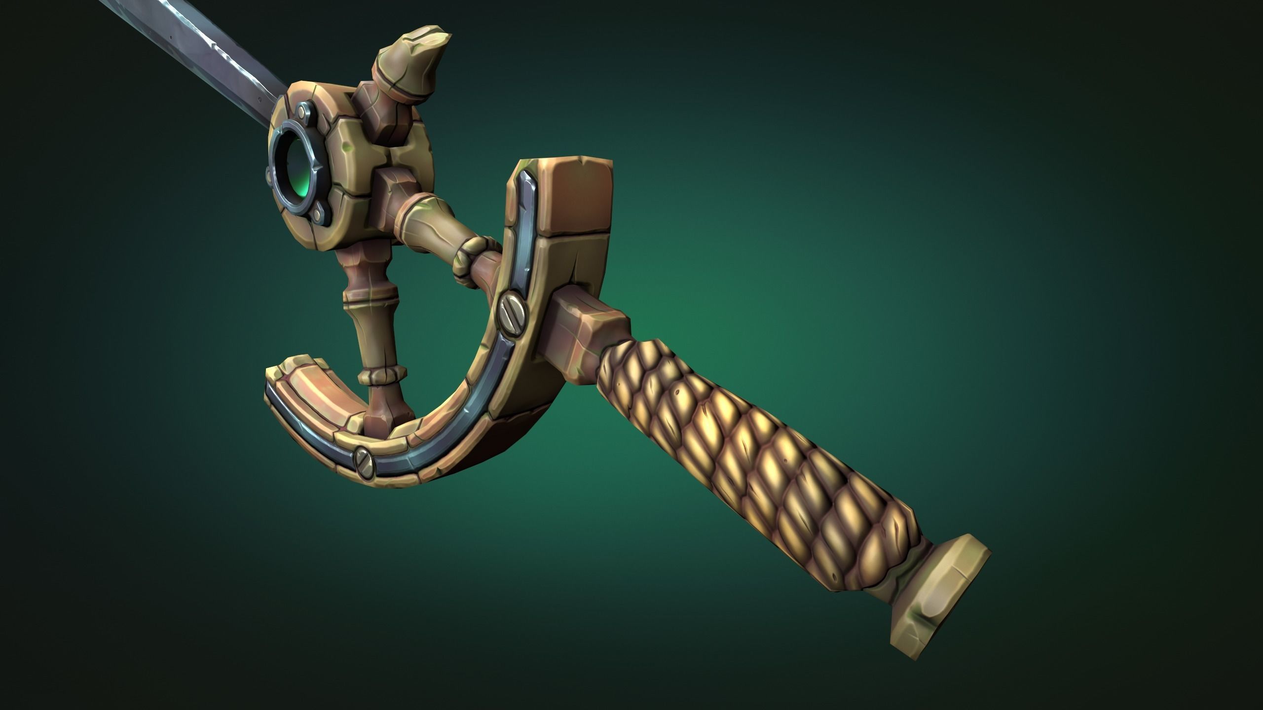 Coastal sword Low-poly 3D model_10
