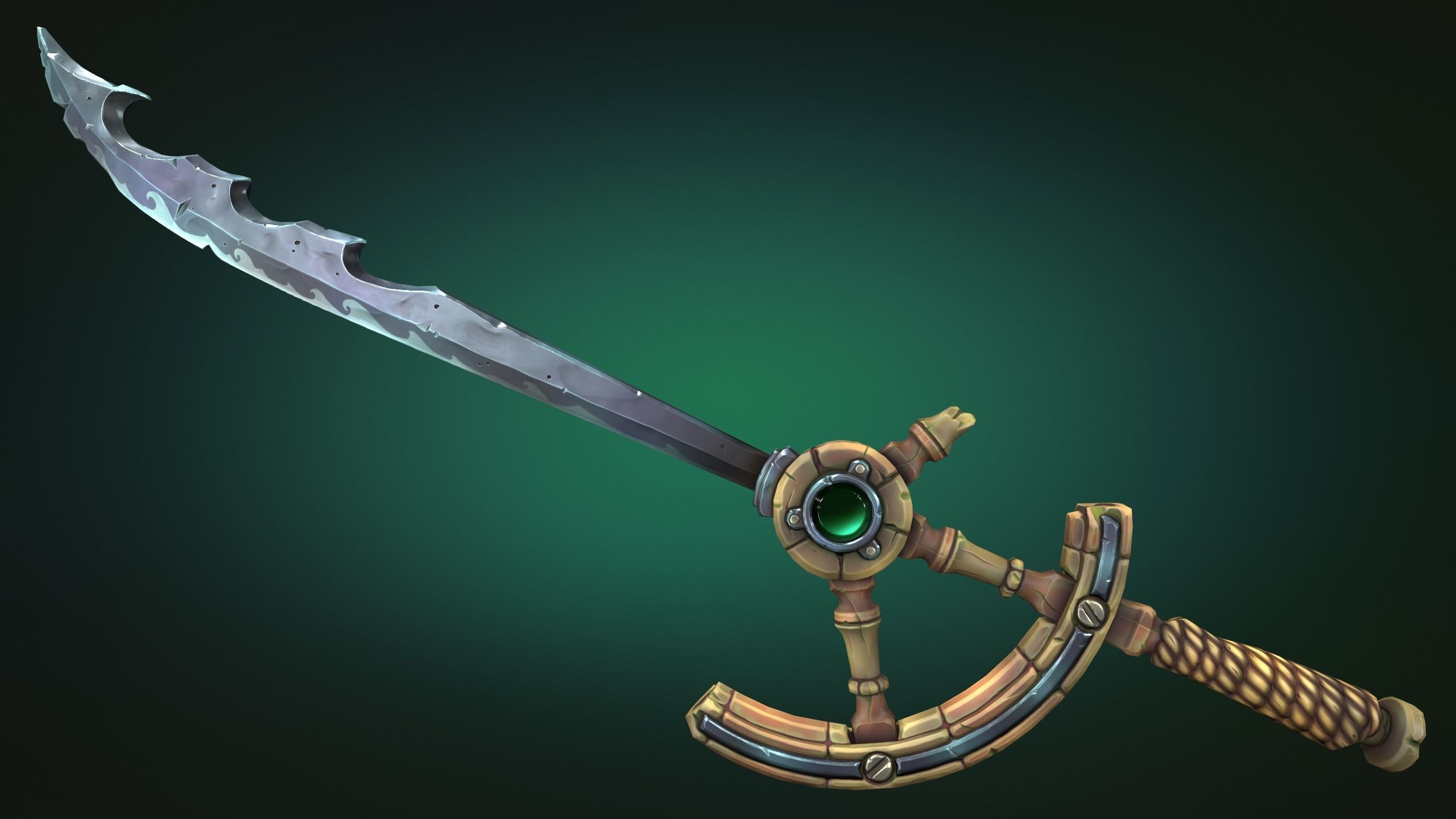Coastal sword Low-poly 3D model_2