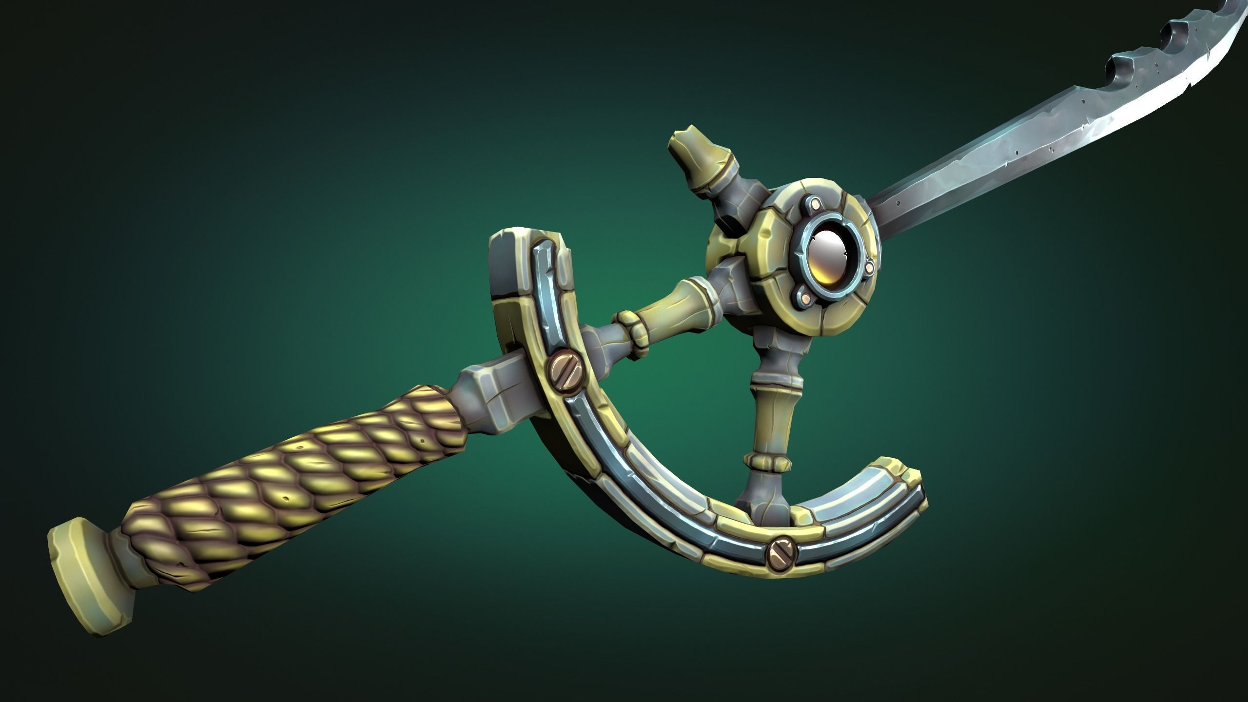 Coastal sword Low-poly 3D model_12