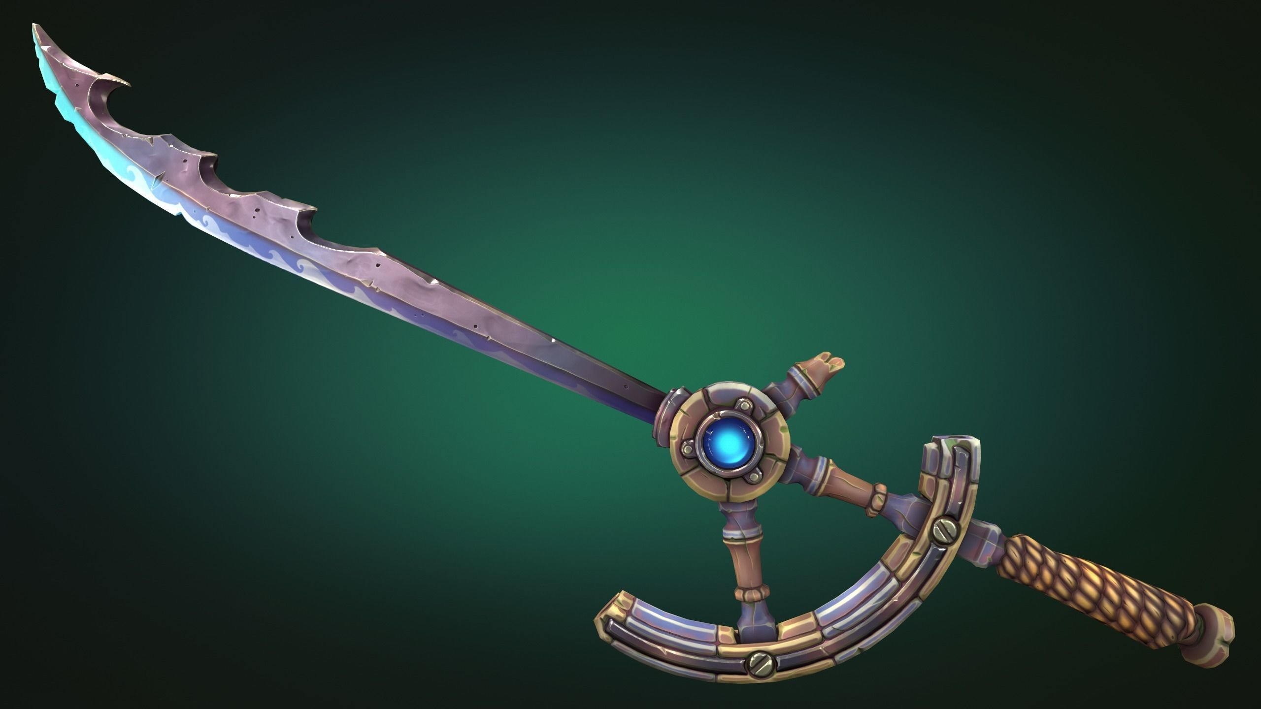 Coastal sword Low-poly 3D model_4