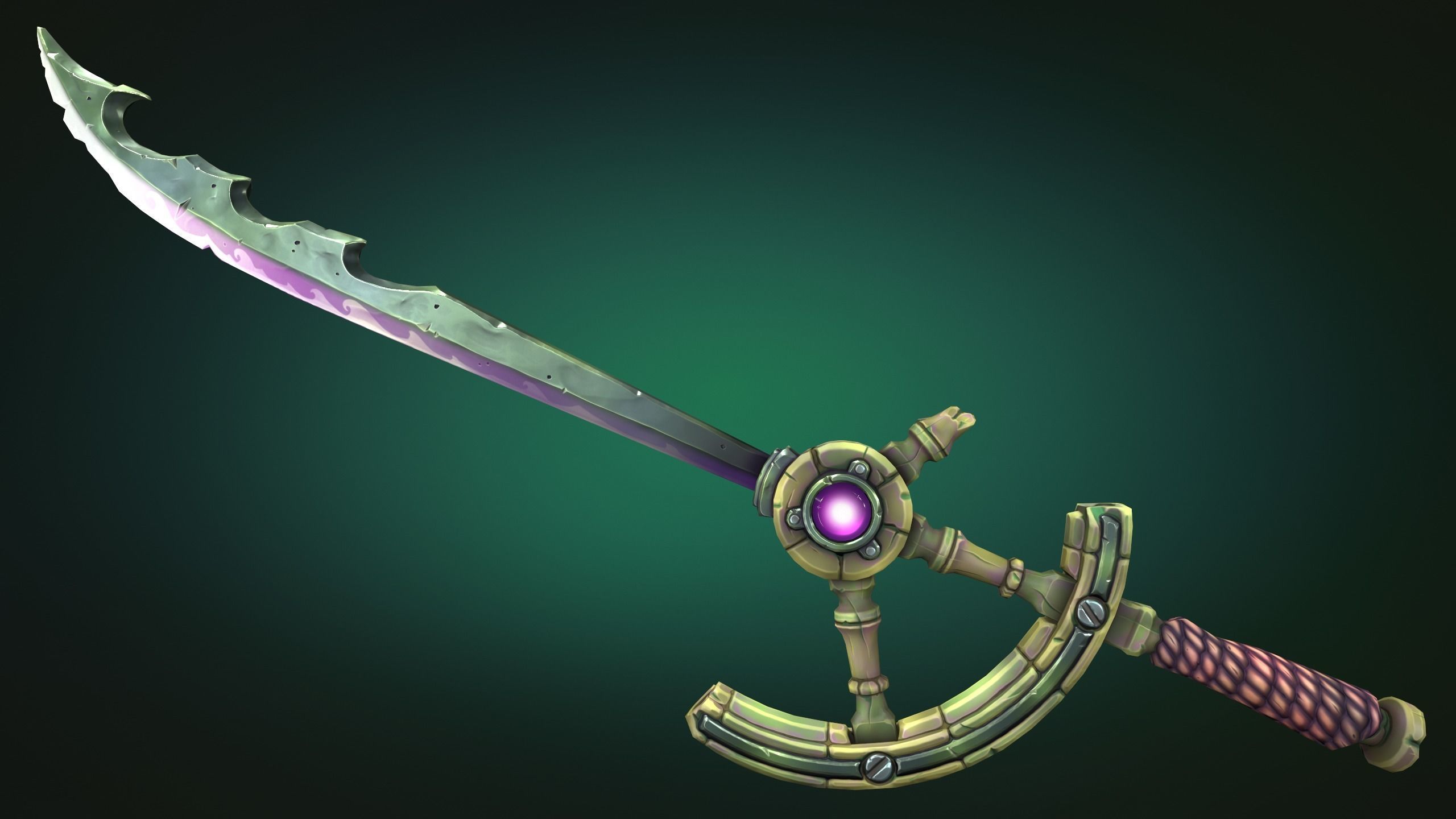 Coastal sword Low-poly 3D model_5