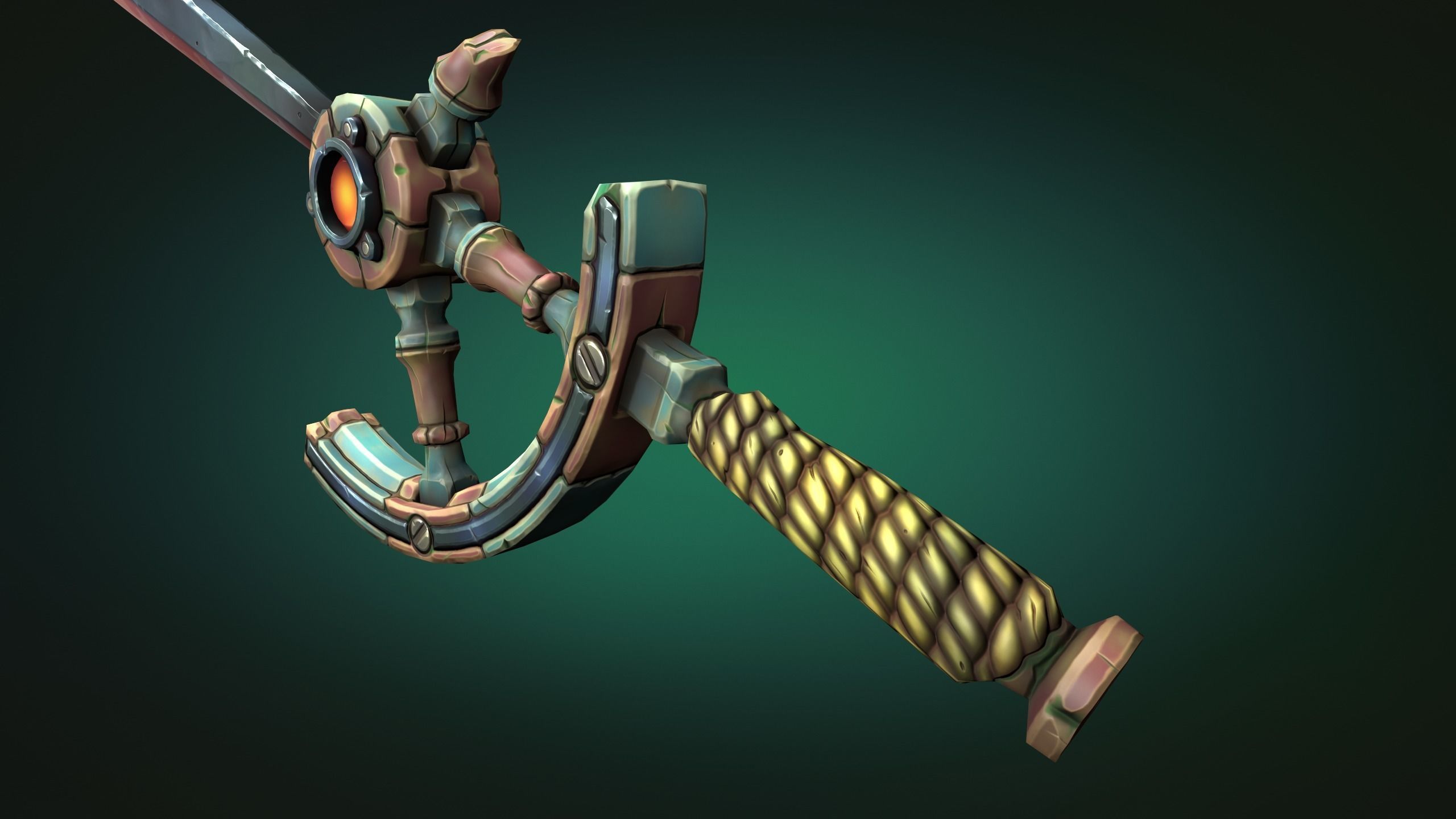 Coastal sword Low-poly 3D model_11