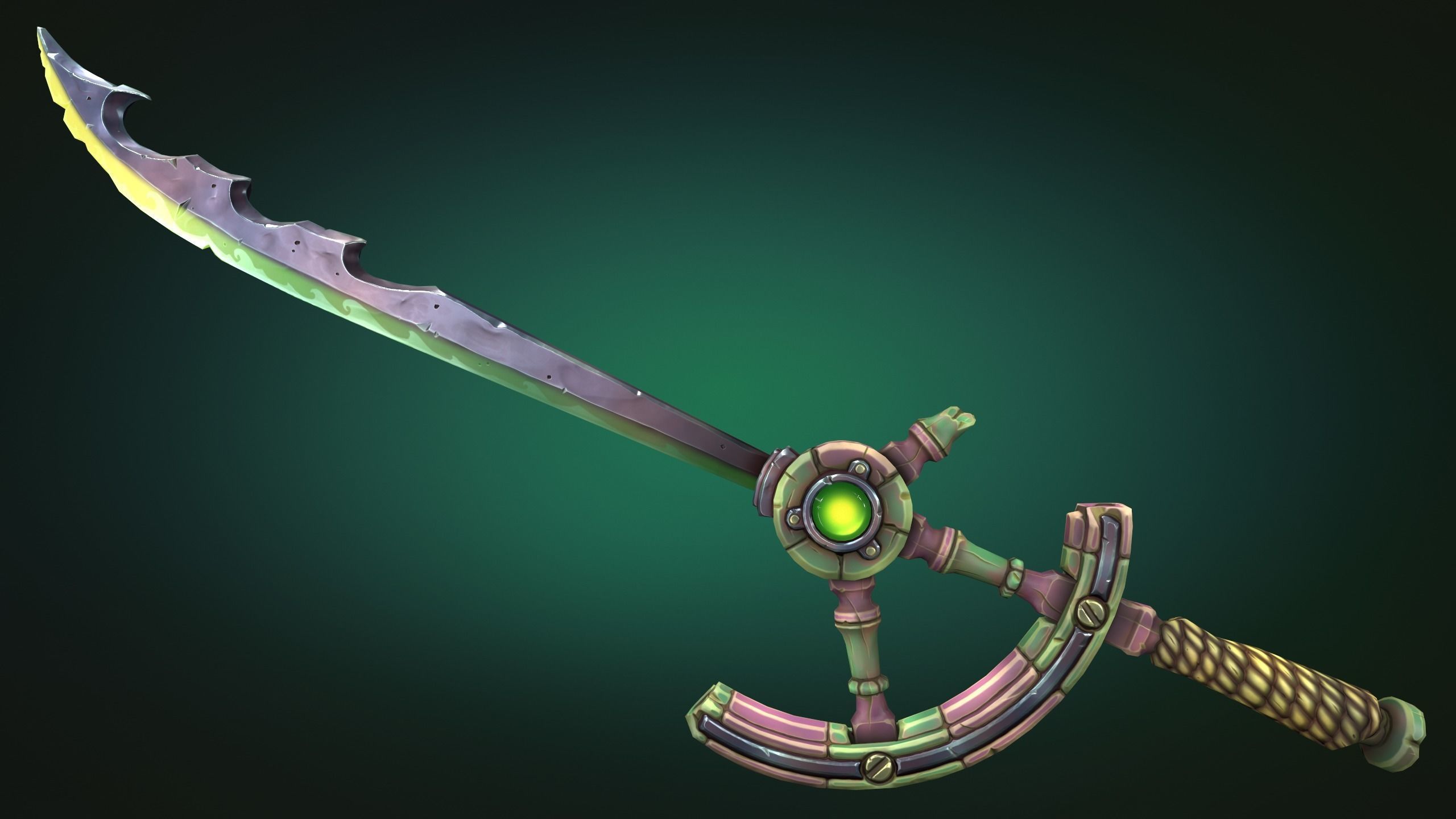 Coastal sword Low-poly 3D model_6