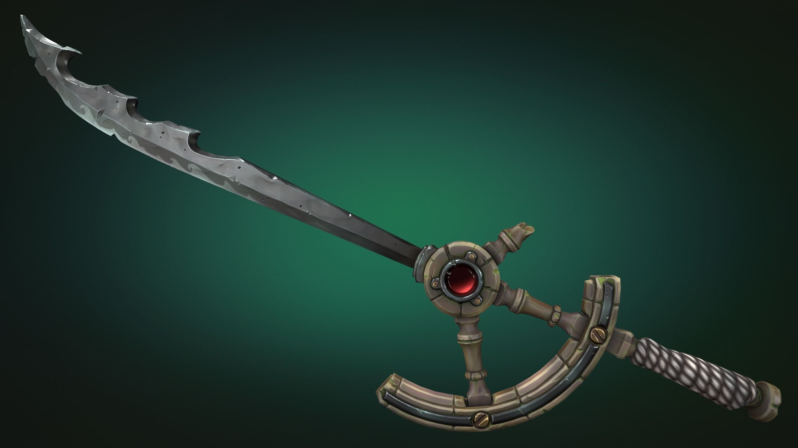Coastal sword Low-poly 3D model_9