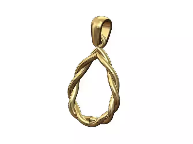 Open mirrored wire almond pear shaped pendant charm