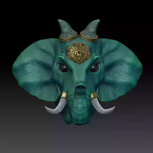 Fantasia Qairavata Elephant for the wall 3d model