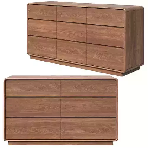 GVA Wood solid walnut wood chest of drawers