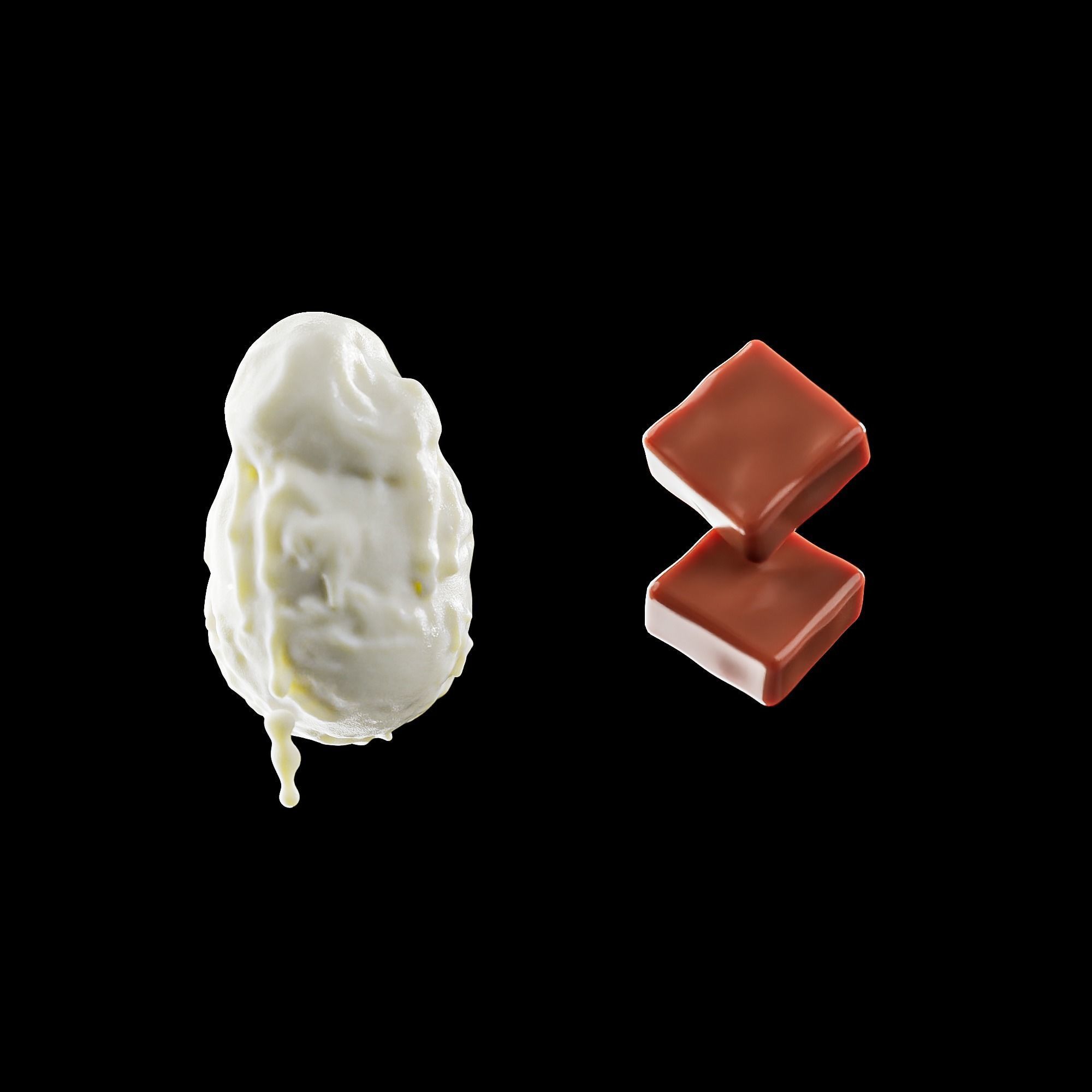 3 Soft Ice Creams and a scene setup 3D model_13