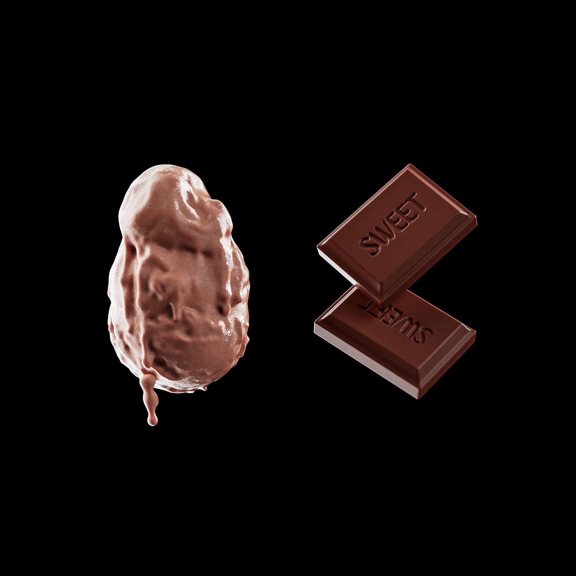 3 Soft Ice Creams and a scene setup 3D model_15