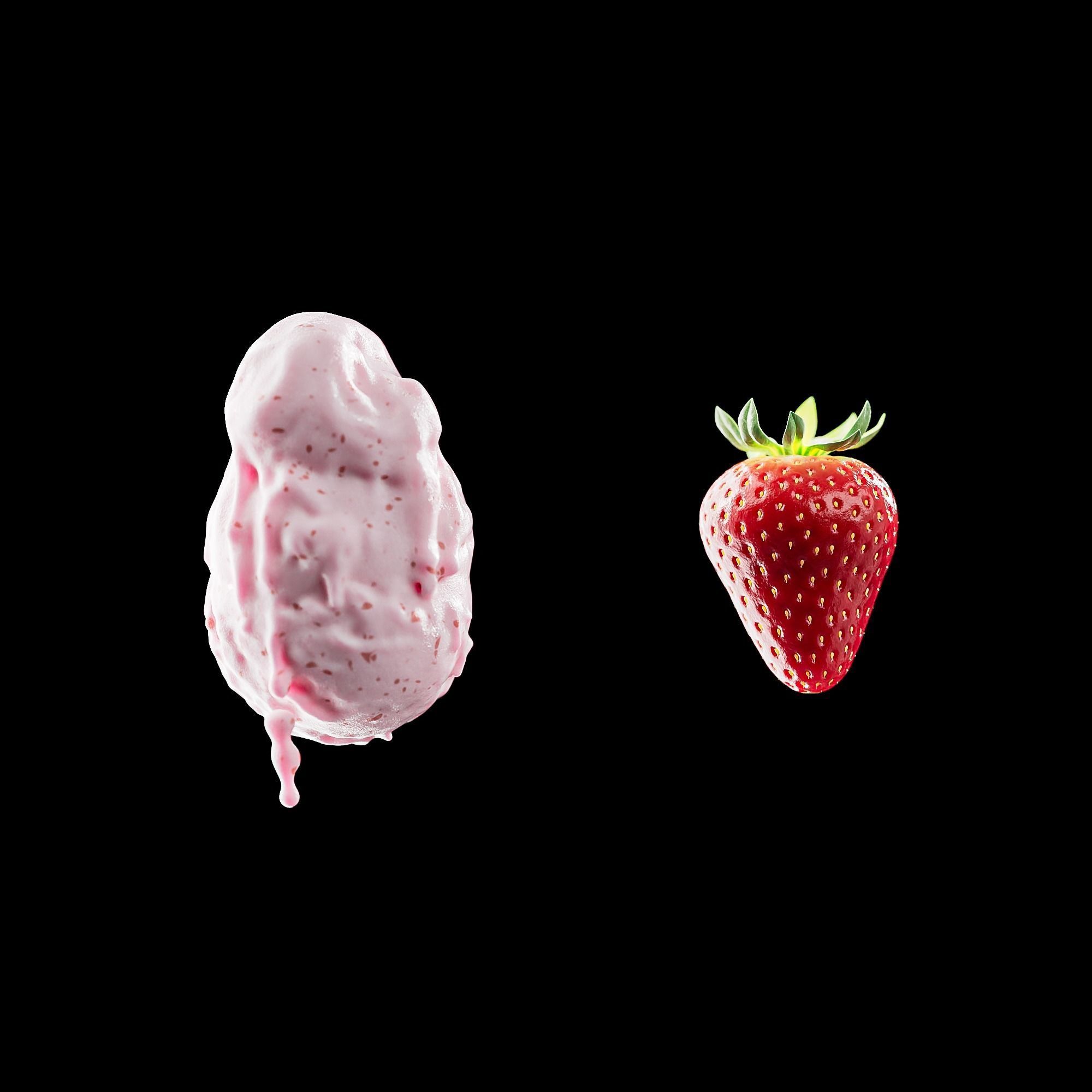 3 Soft Ice Creams and a scene setup 3D model_11