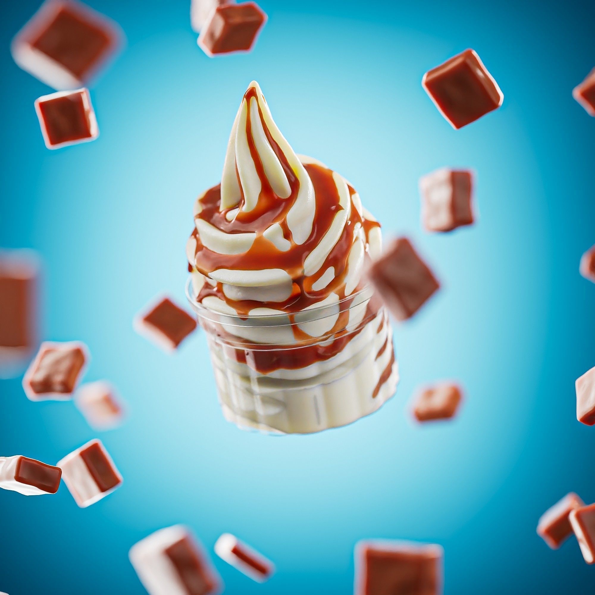 3 Soft Ice Creams and a scene setup 3D model_3