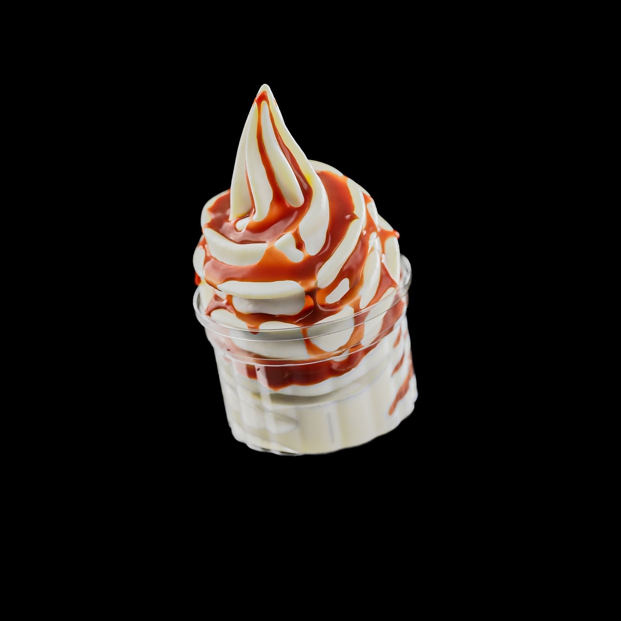 3 Soft Ice Creams and a scene setup 3D model_8