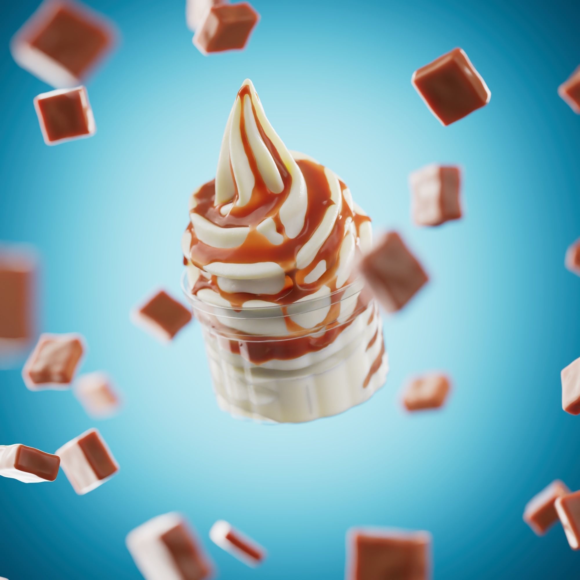 3 Soft Ice Creams and a scene setup 3D model_17