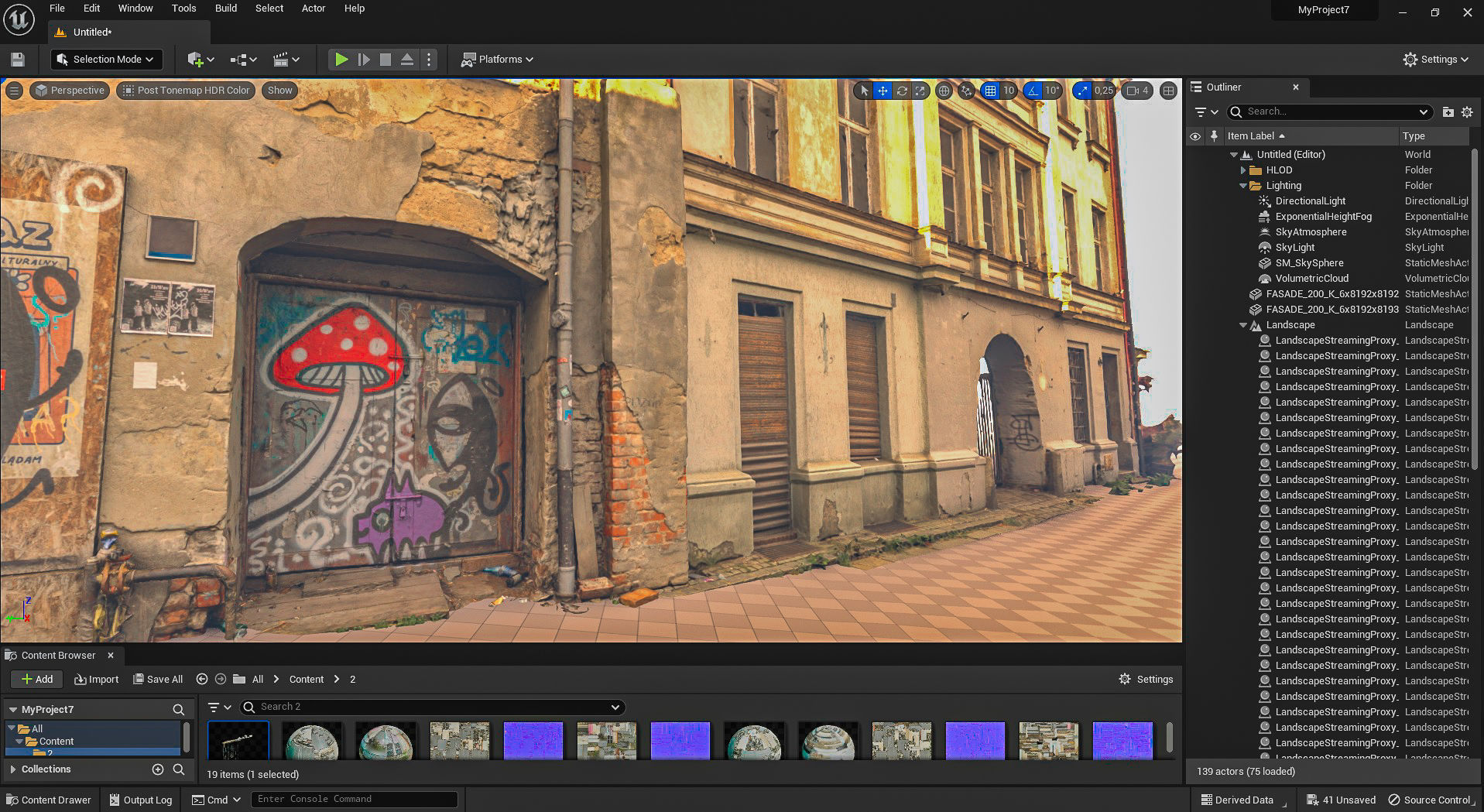 Facade Of A Tenement House With A Steel Gate 3D model_14