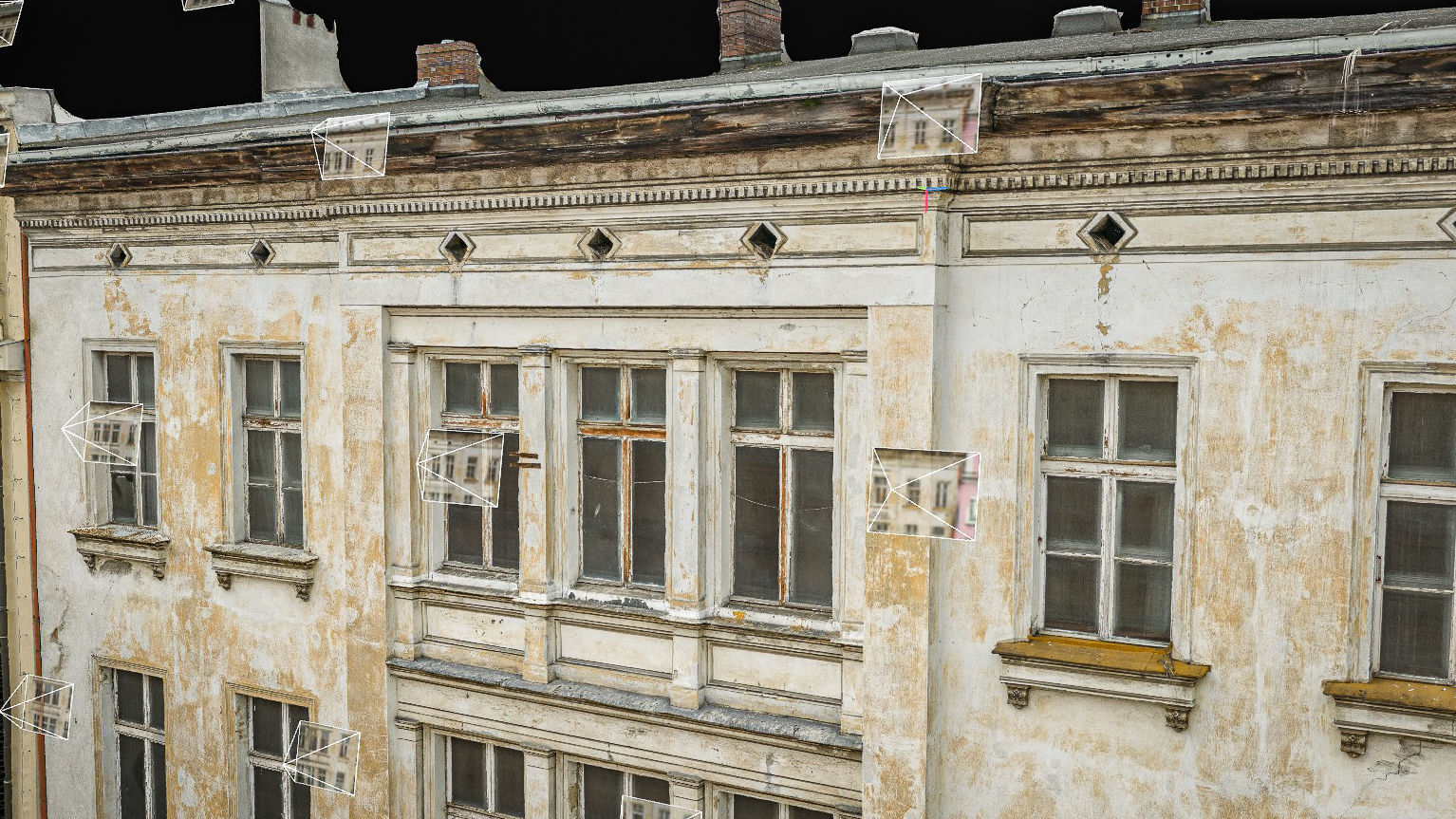 Facade Of A Tenement House With A Steel Gate 3D model_7
