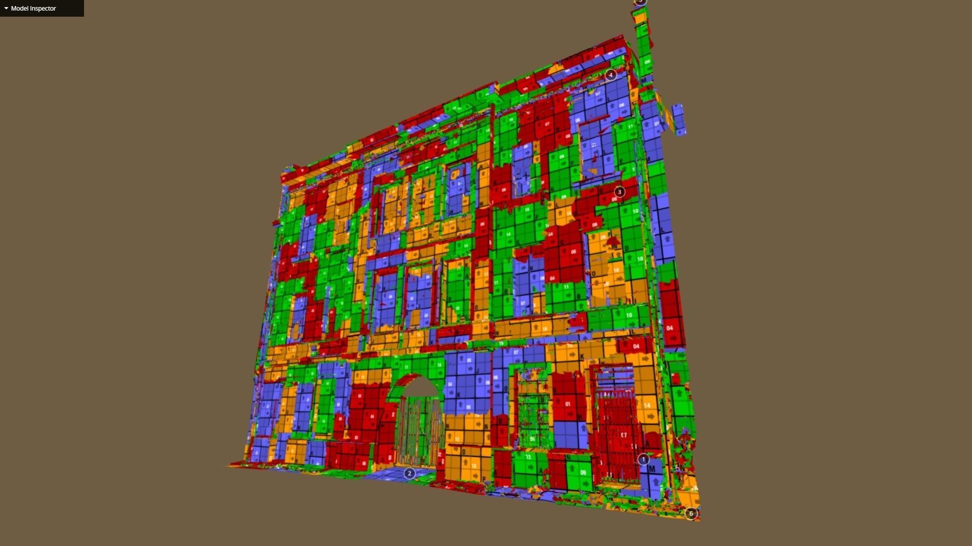 Facade Of A Tenement House With A Steel Gate 3D model_12