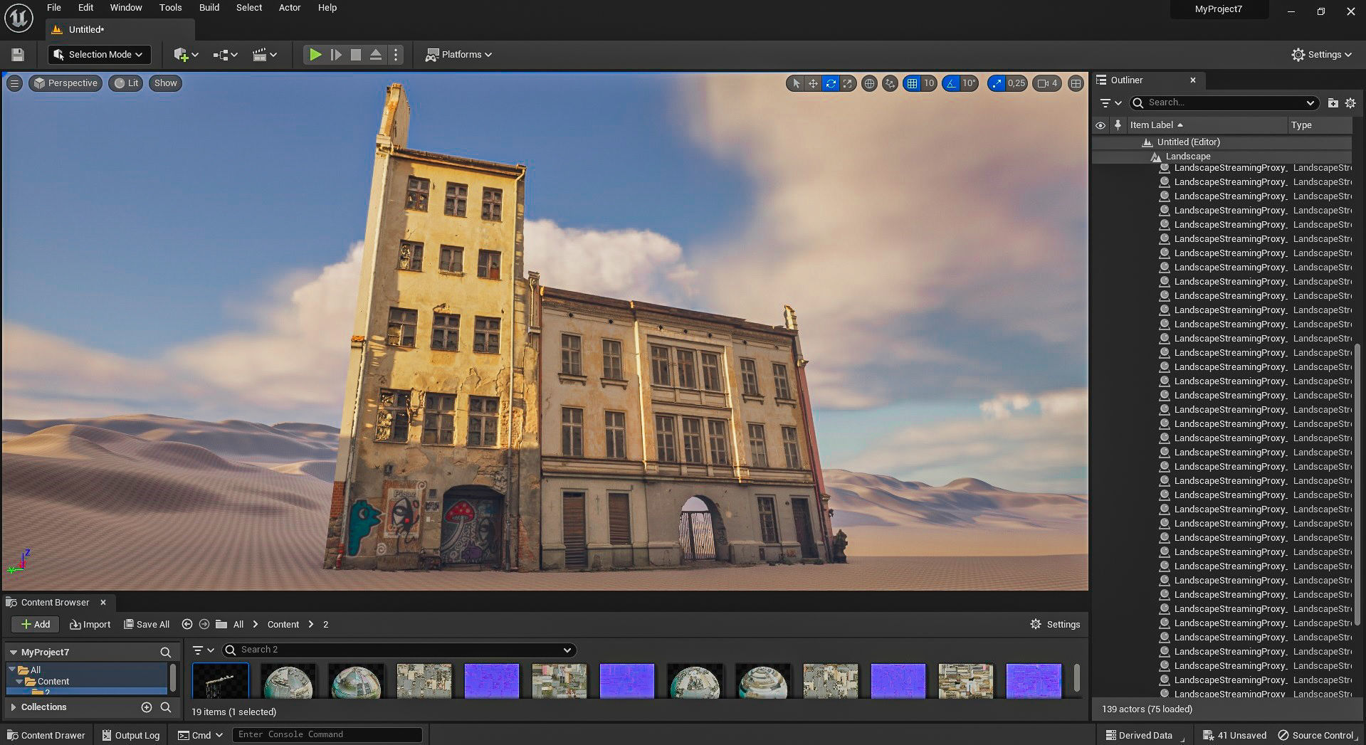 Facade Of A Tenement House With A Steel Gate 3D model_15